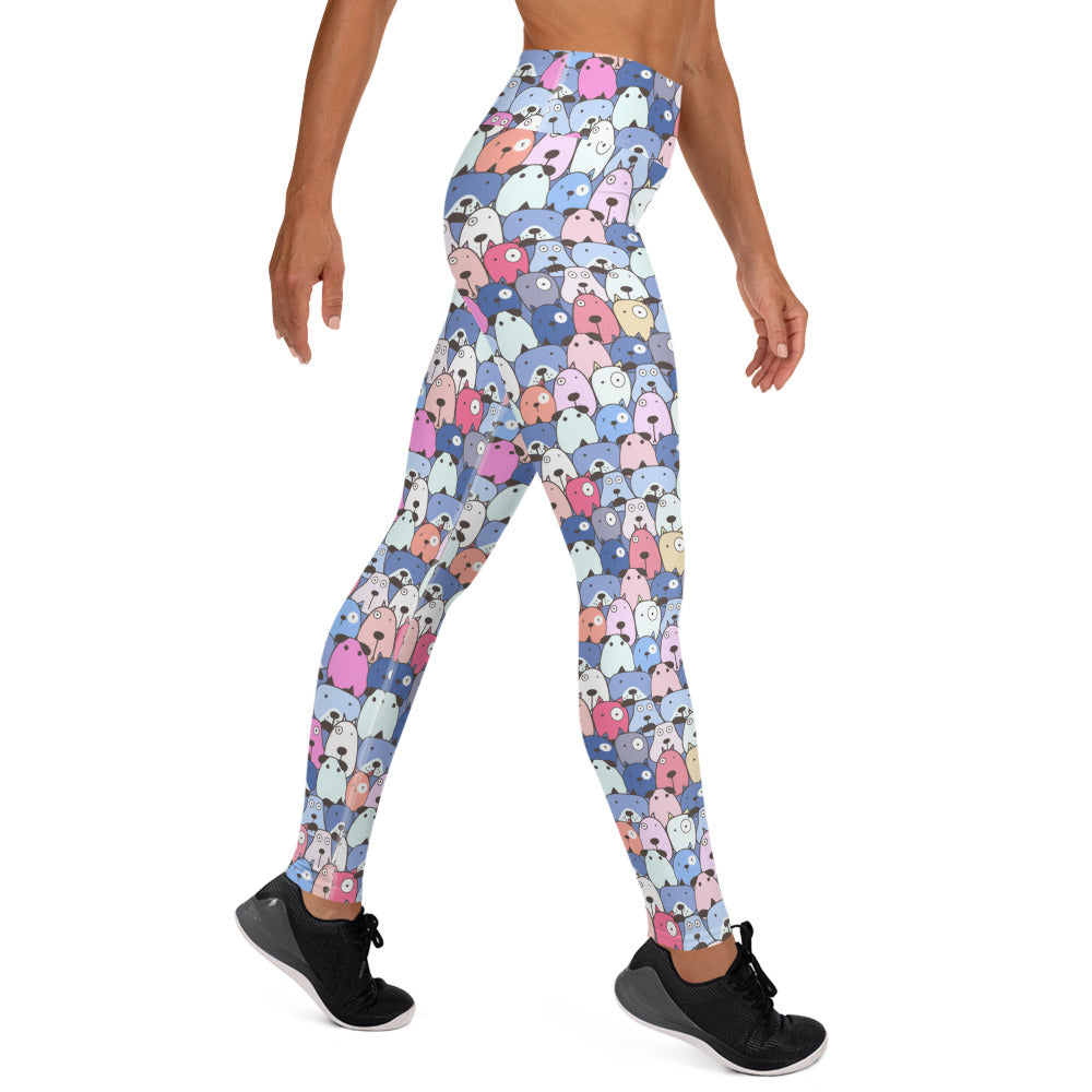 Shades of Blue Dog Love Yoga Leggings