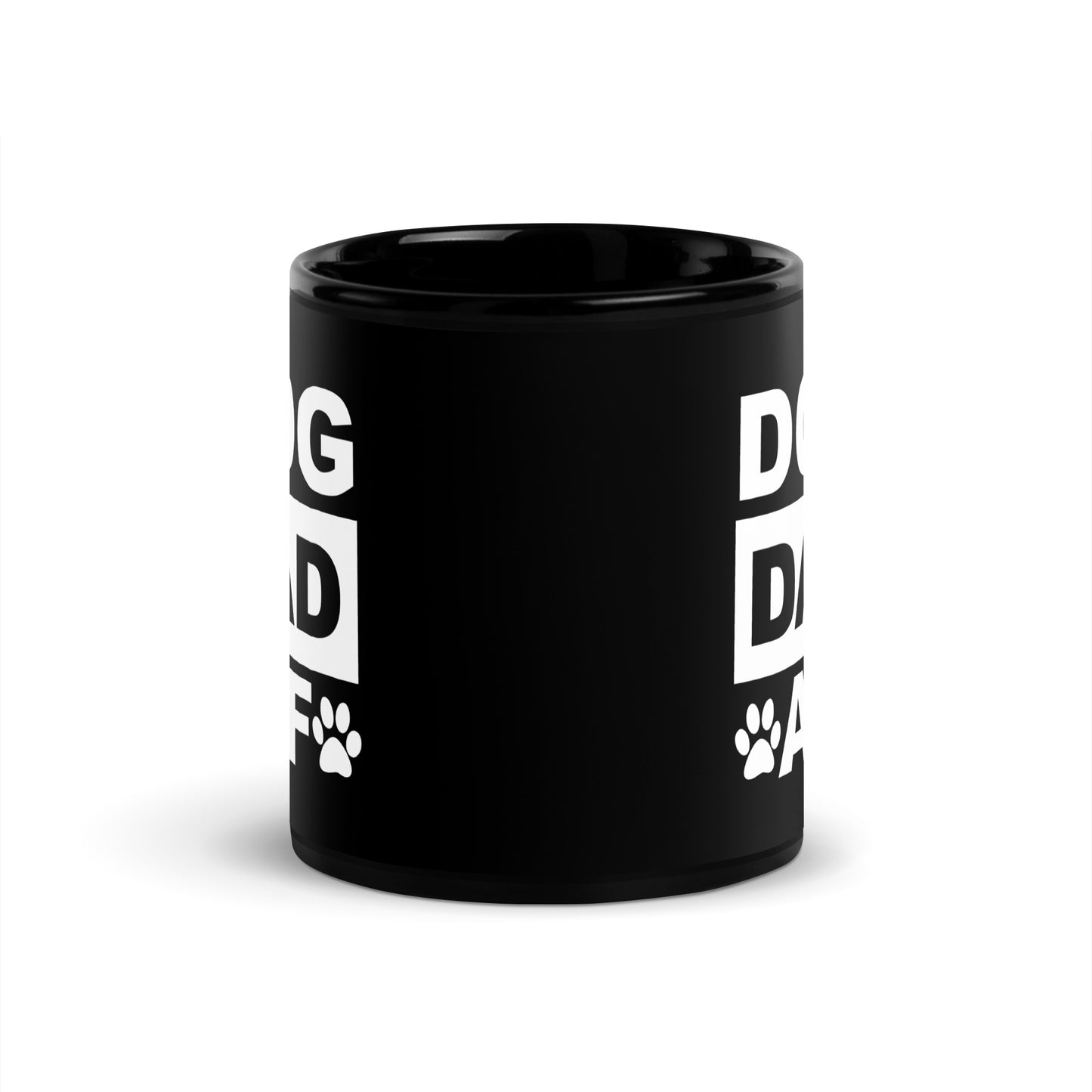 Dog Dad AF Black Glossy Mug