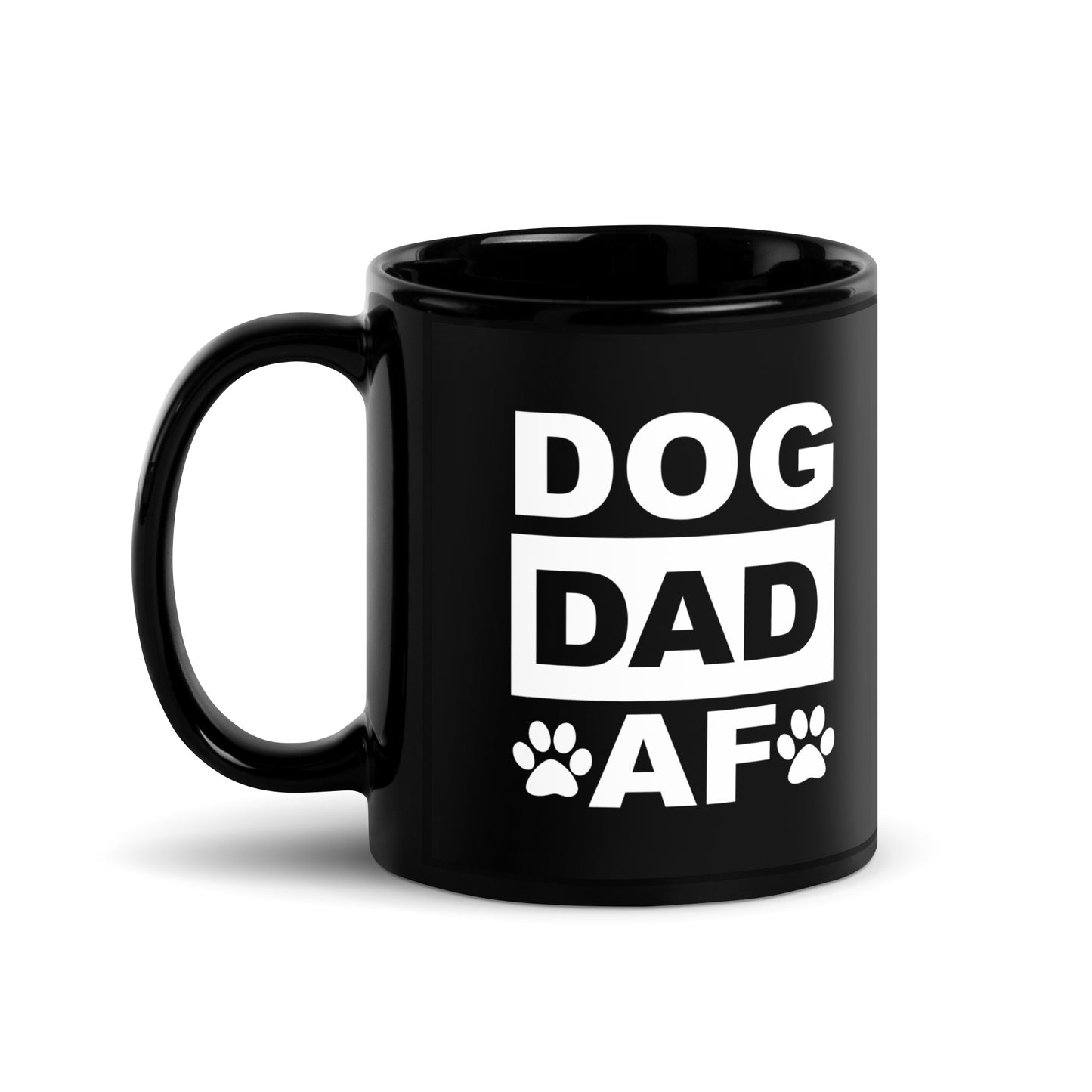 Dog Dad AF Black Glossy Mug