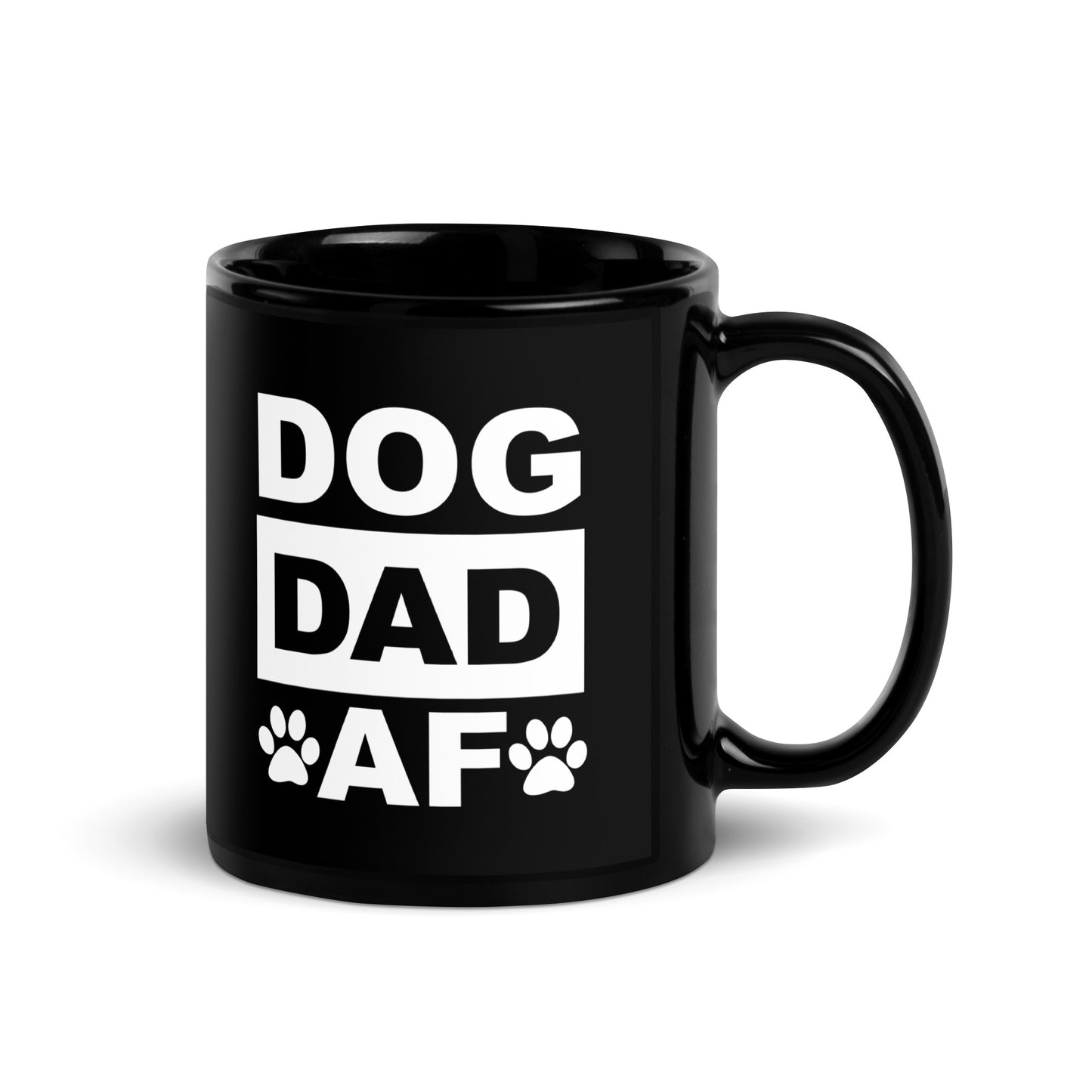 Dog Dad AF Black Glossy Mug