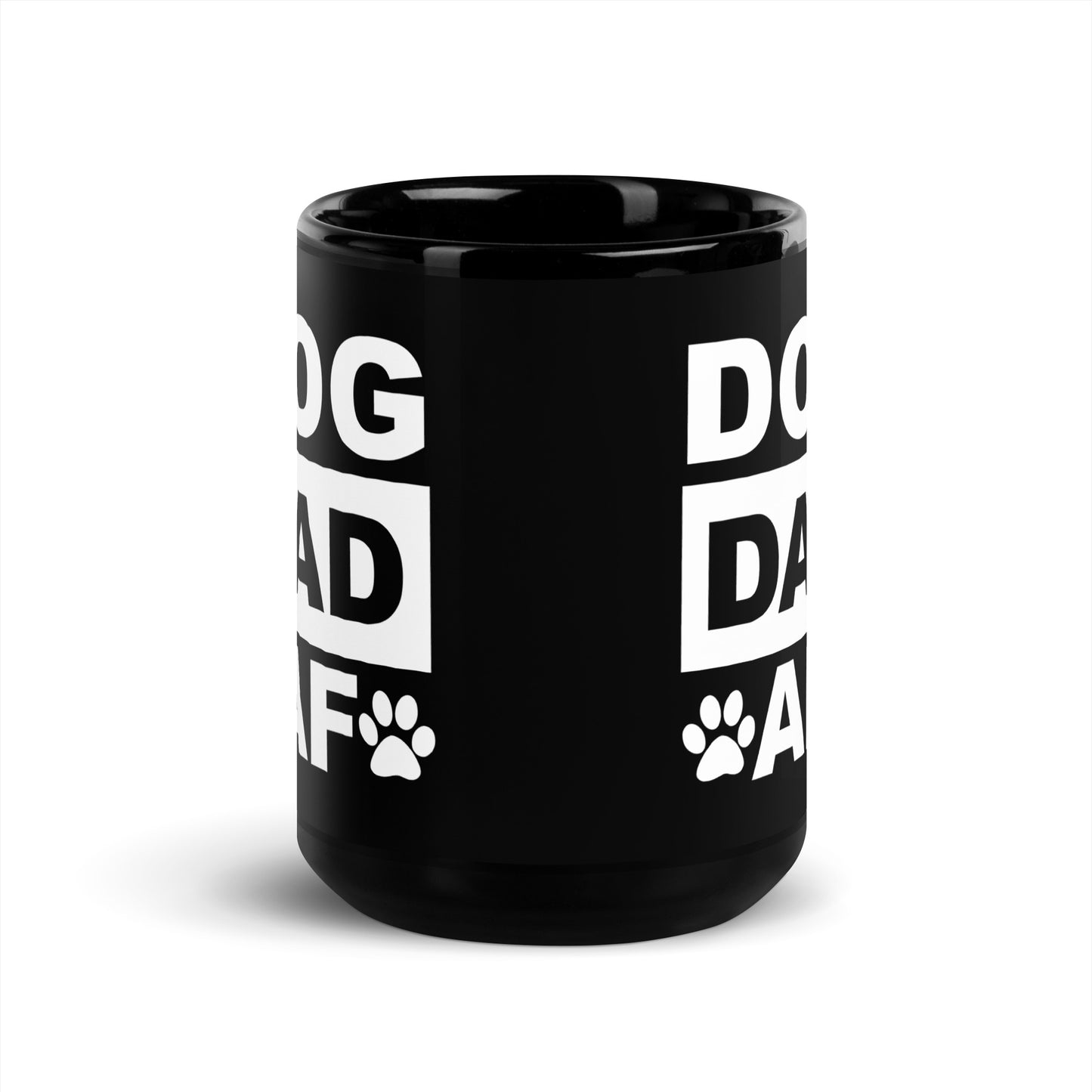 Dog Dad AF Black Glossy Mug