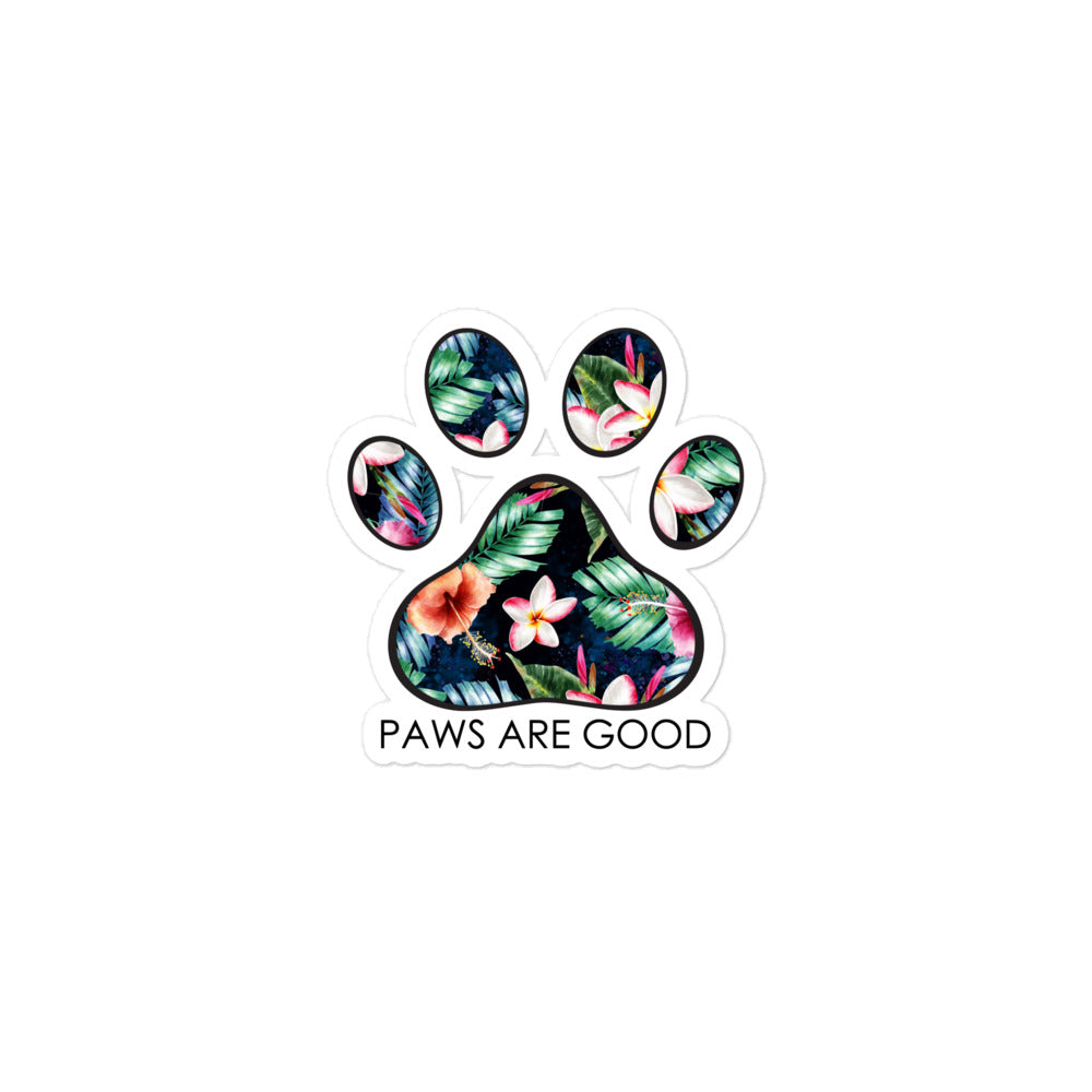Tropical Paradise Paw Print Bubble-free stickers