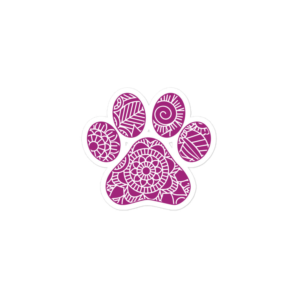 Paw Print Mandala Bubble-free stickers