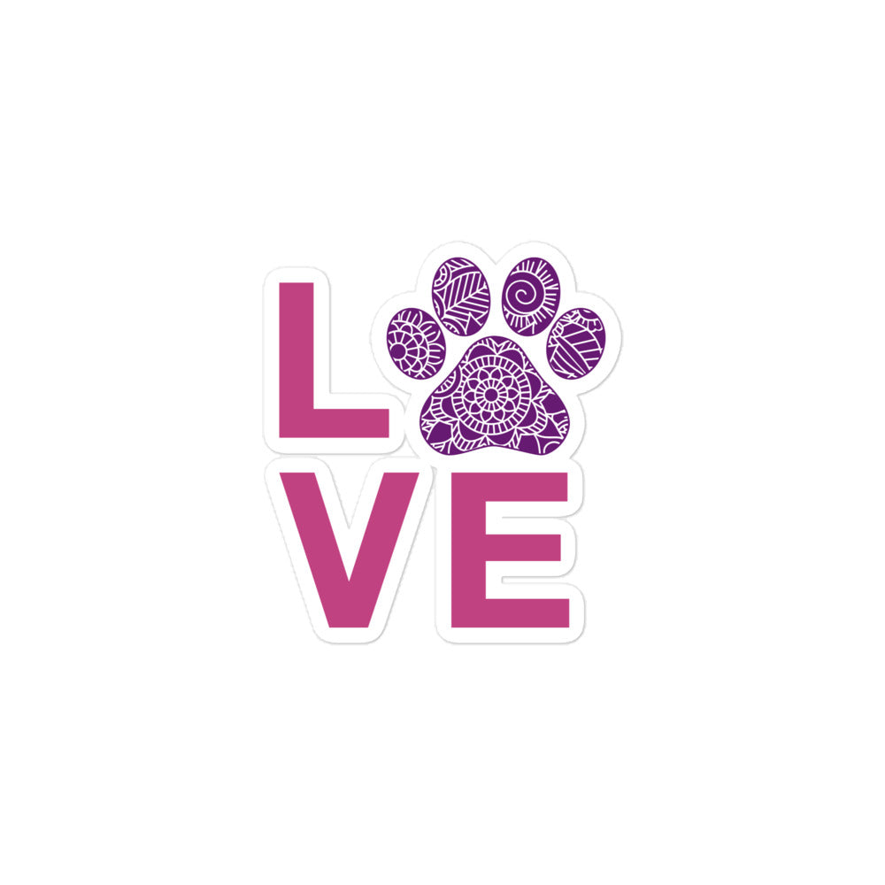 Paw Love Mandala Bubble-free stickers
