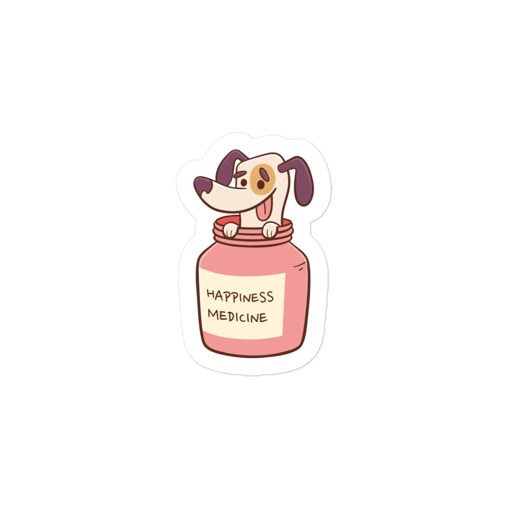Dog is Happiness Medicine Bubble-free stickers