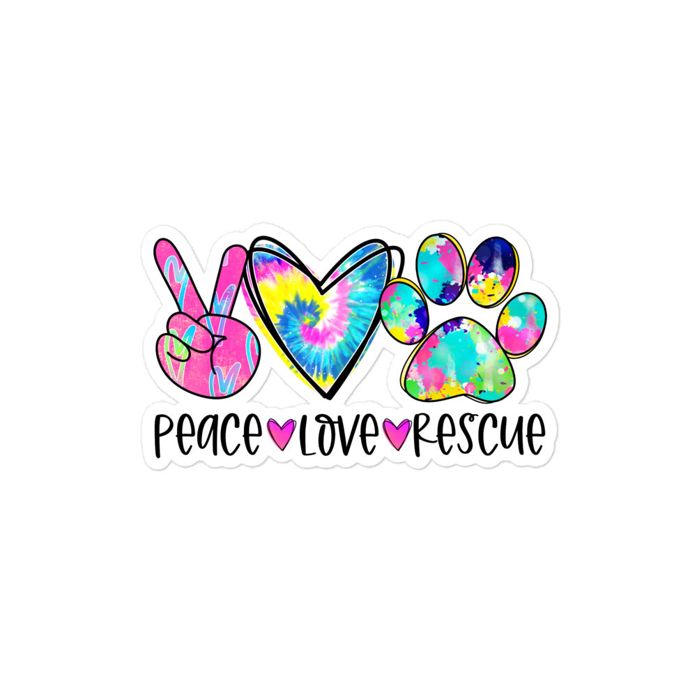 Peace Love Rescue Bubble-free stickers