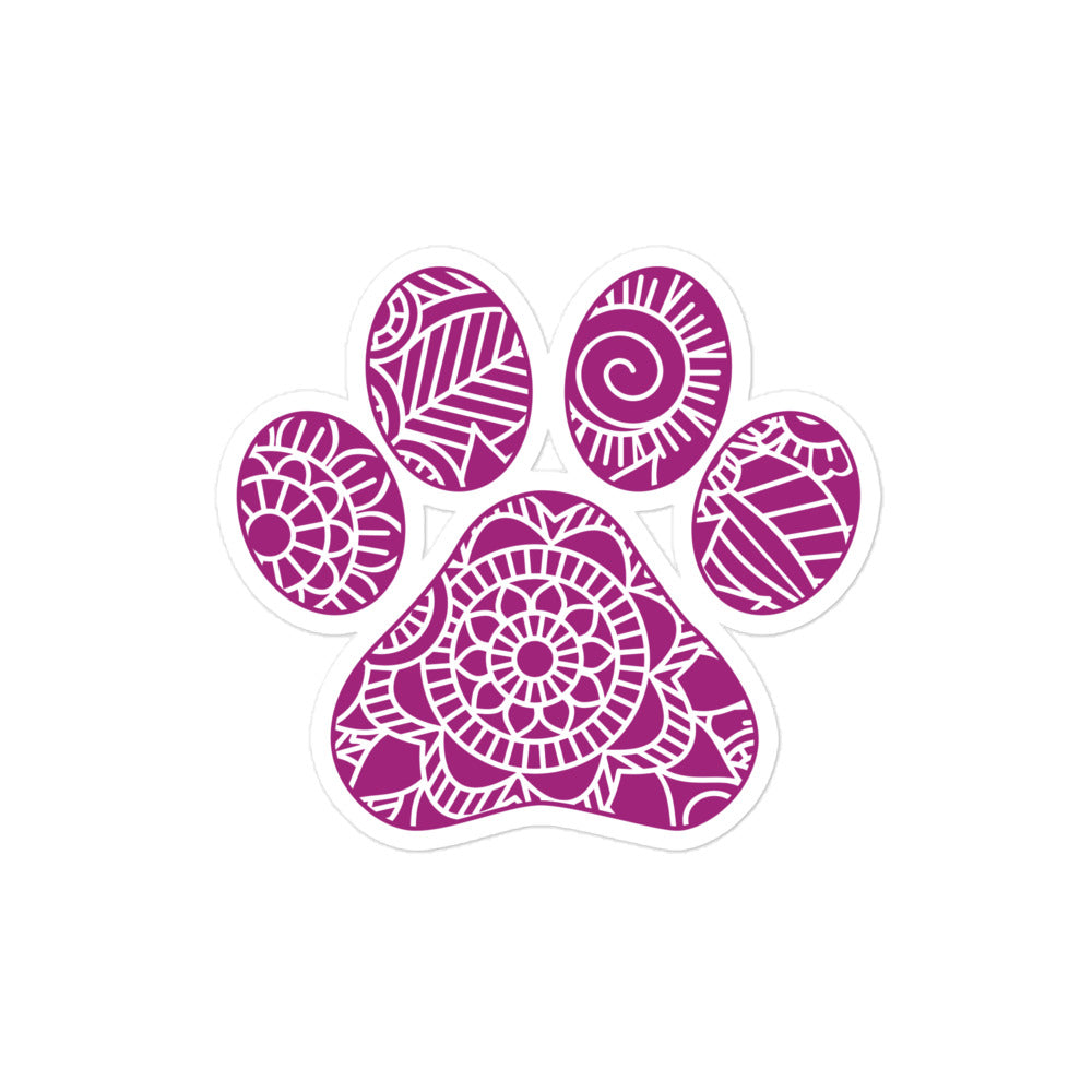 Paw Print Mandala Bubble-free stickers