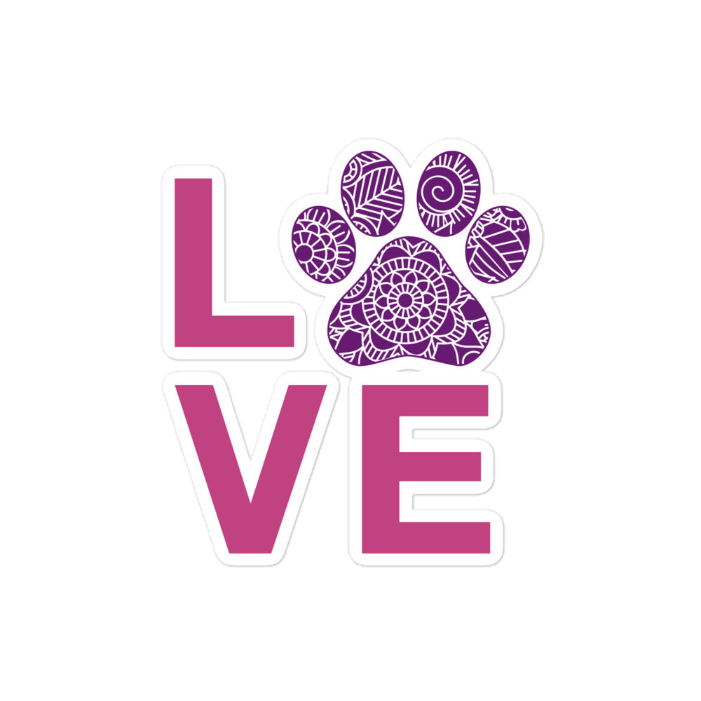 Paw Love Mandala Bubble-free stickers