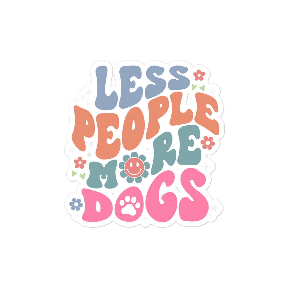 Less People More Dogs Sticker