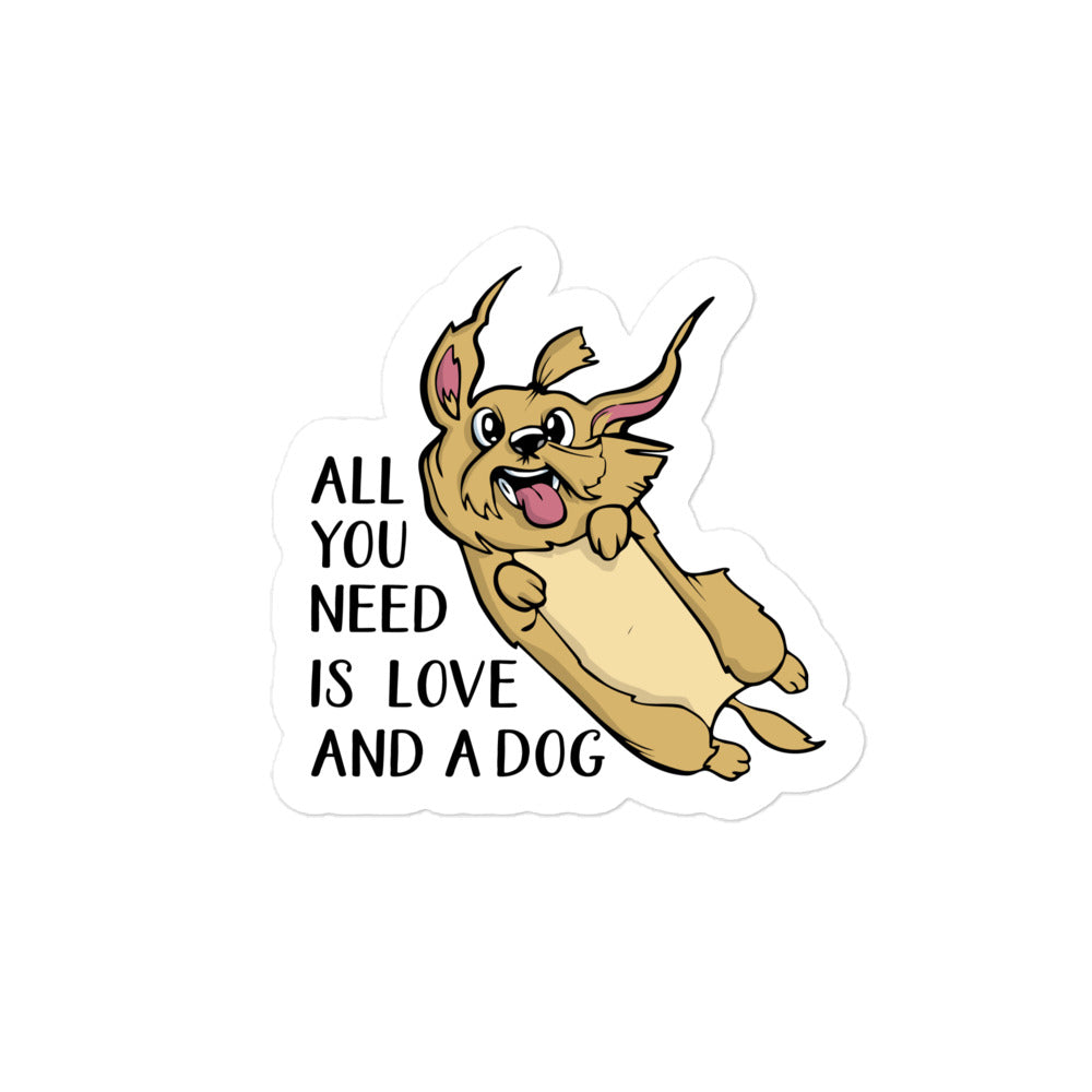 All You Need is Love and Dog Bubble-free stickers