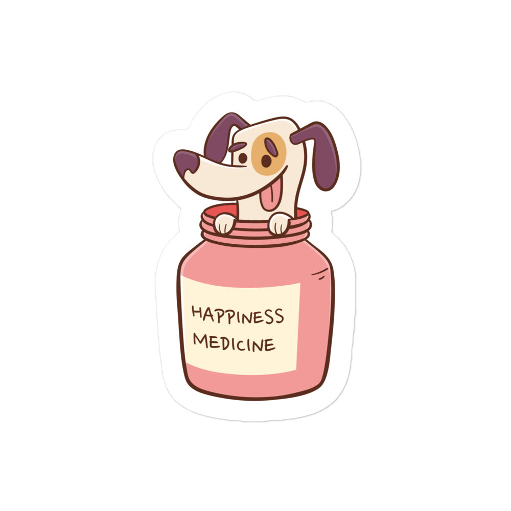 Dog is Happiness Medicine Bubble-free stickers