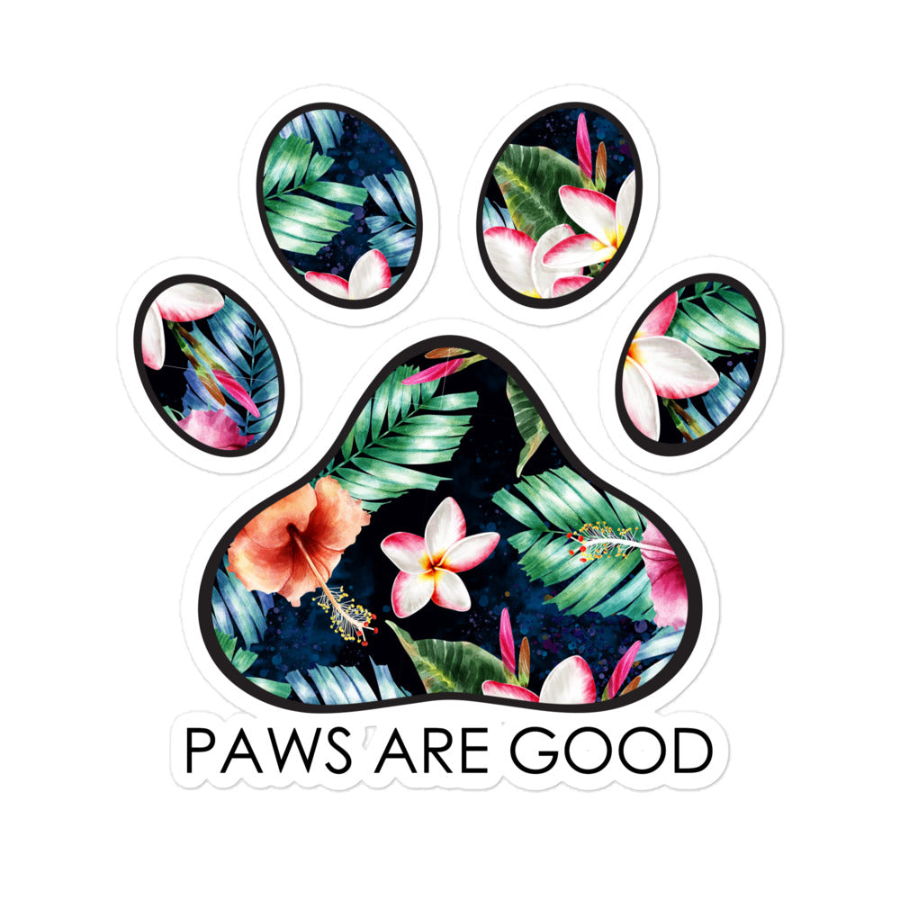 Tropical Paradise Paw Print Bubble-free stickers
