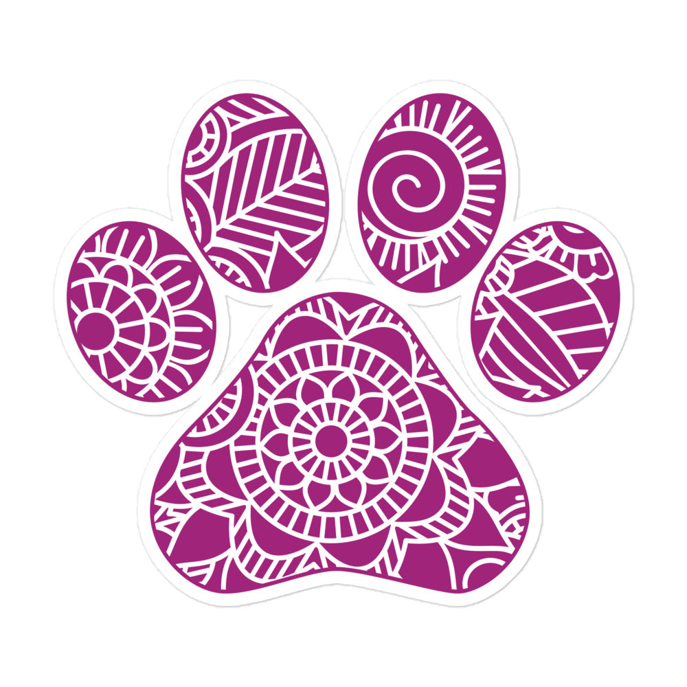 Paw Print Mandala Bubble-free stickers