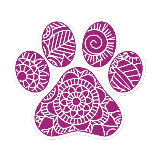 Paw Print Mandala Bubble-free stickers