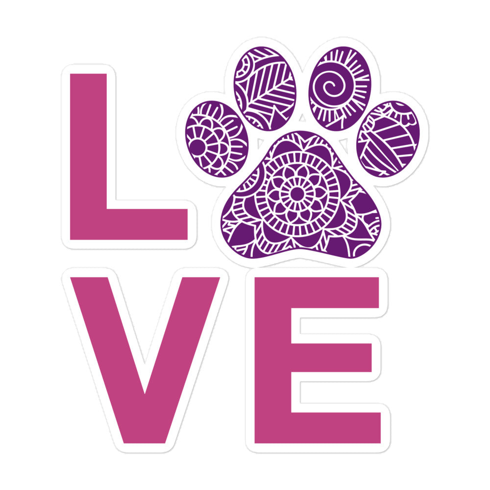 Paw Love Mandala Bubble-free stickers