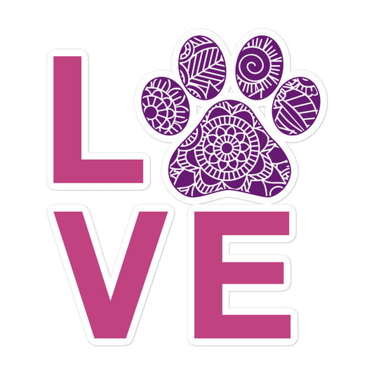 Paw Love Mandala Bubble-free stickers