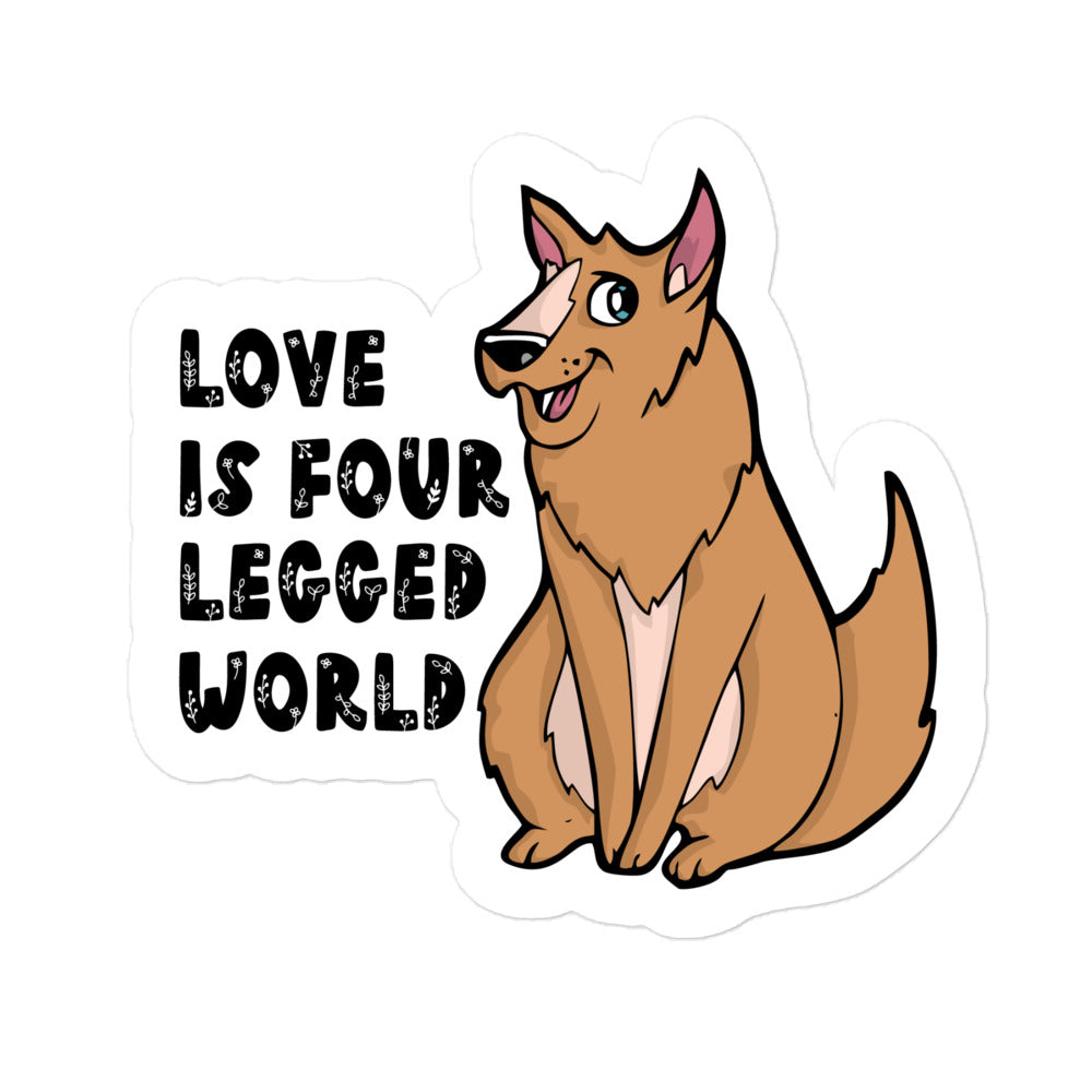 Love is Four Legged Word Bubble-free stickers