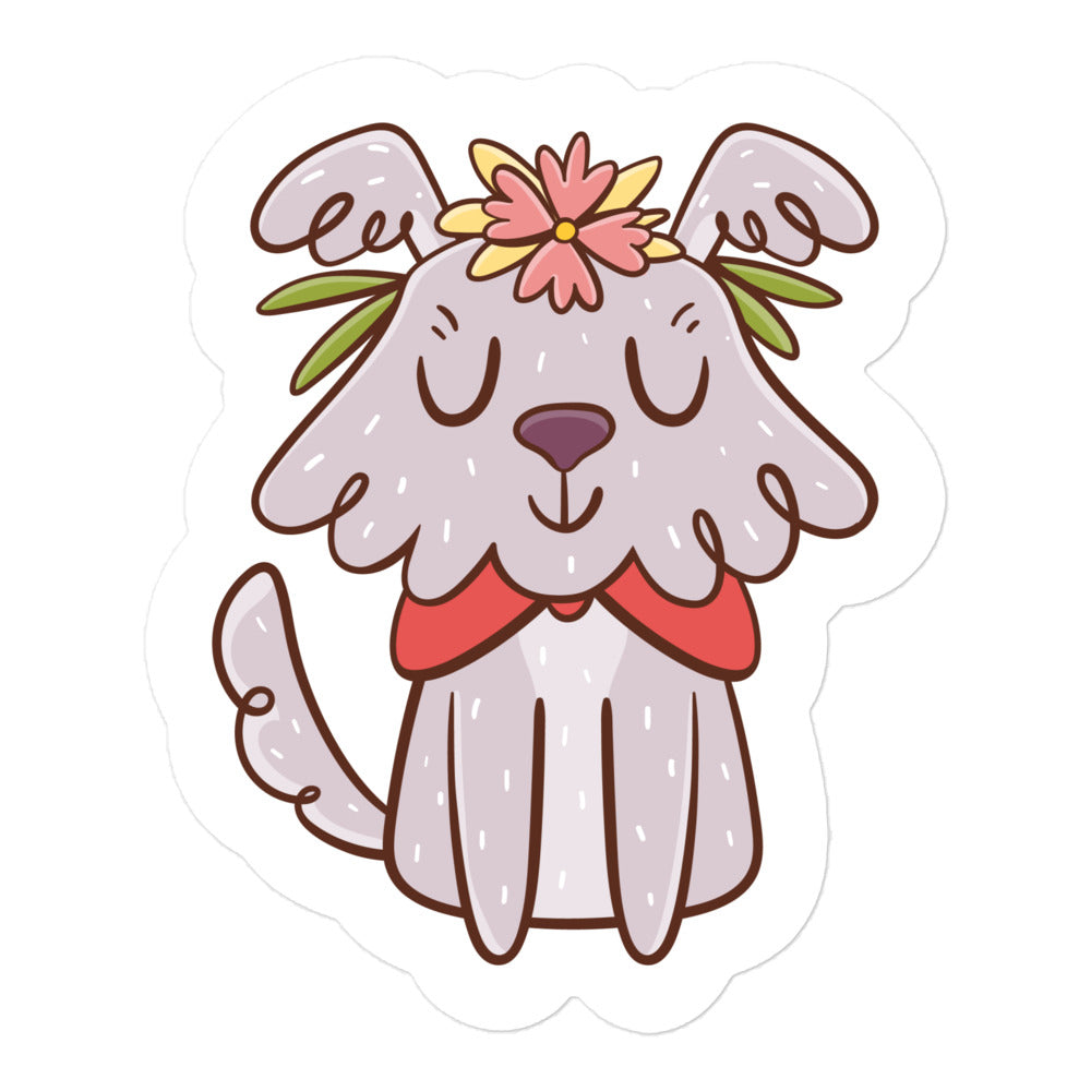 Love Dog and Flower Bubble-free stickers
