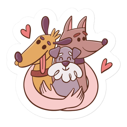 Cuddle Time with Furry Friends Bubble-free stickers