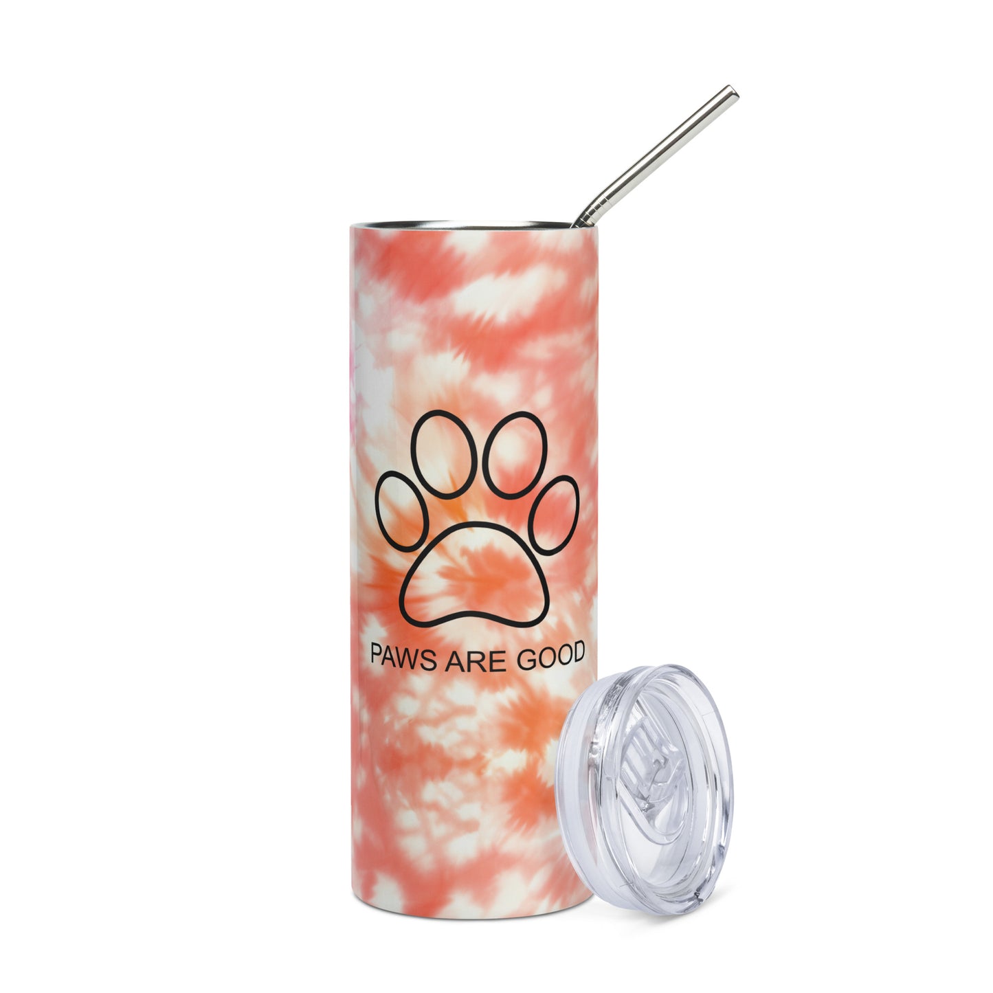 Raspberry Peach Candy Tie Dye Full Print Tumbler