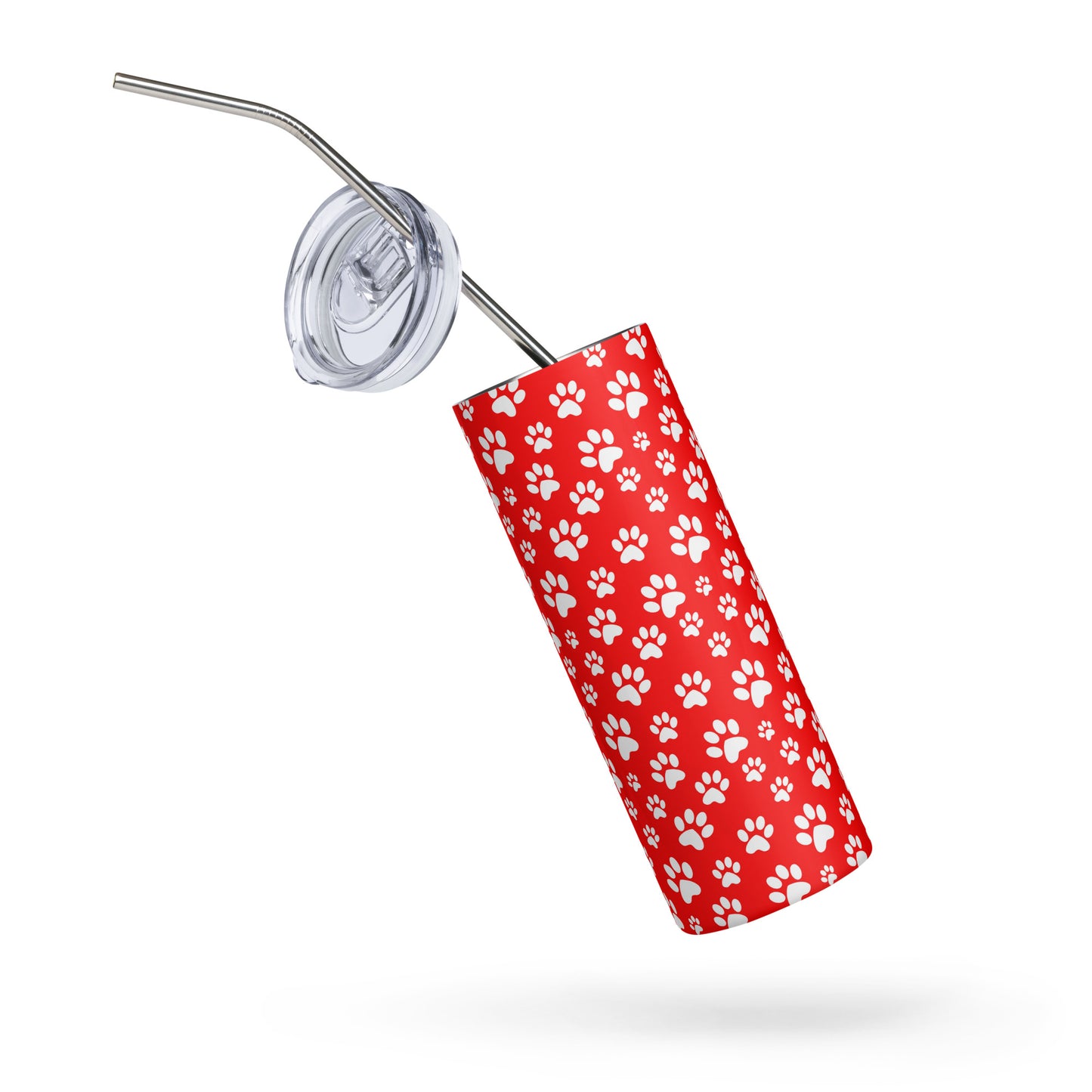 Paw Prints Red Stainless Steel Tumbler