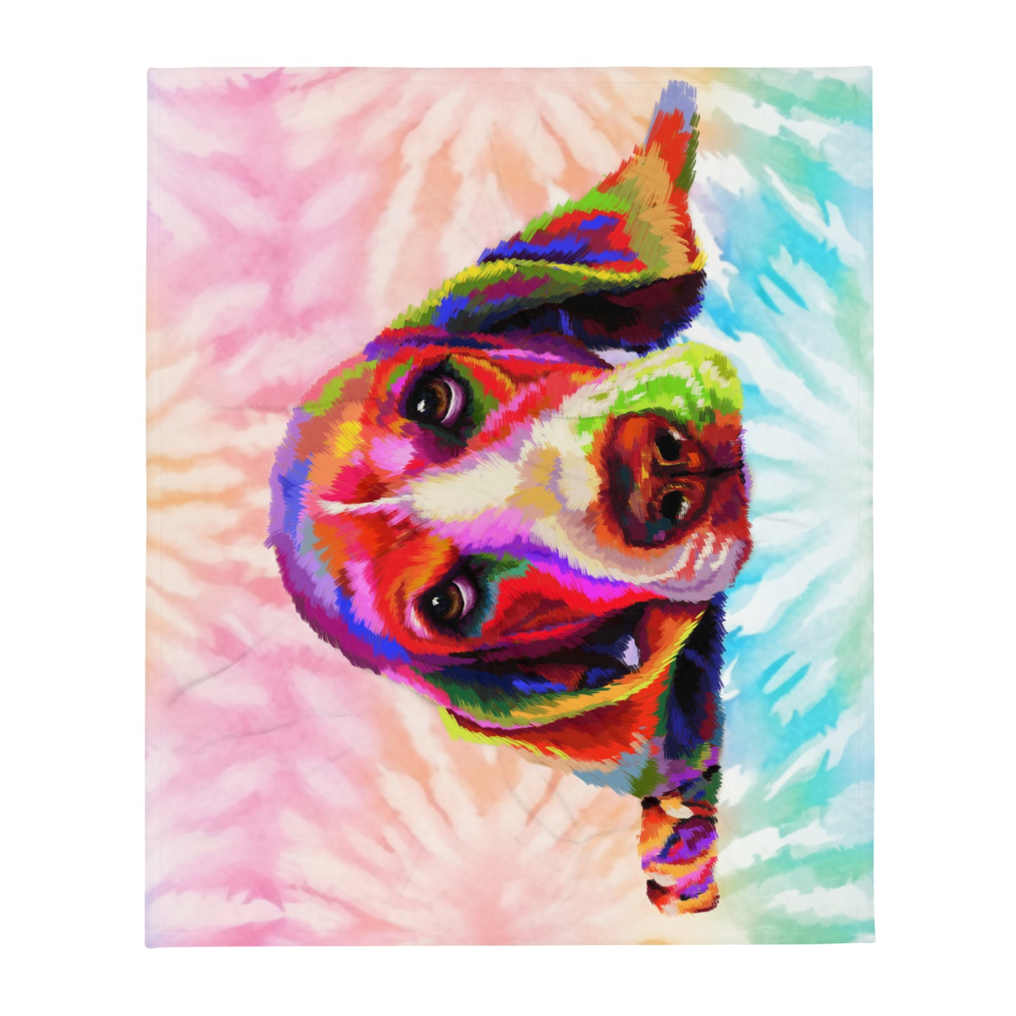 Basset Hound Hand Drawn Throw Blanket