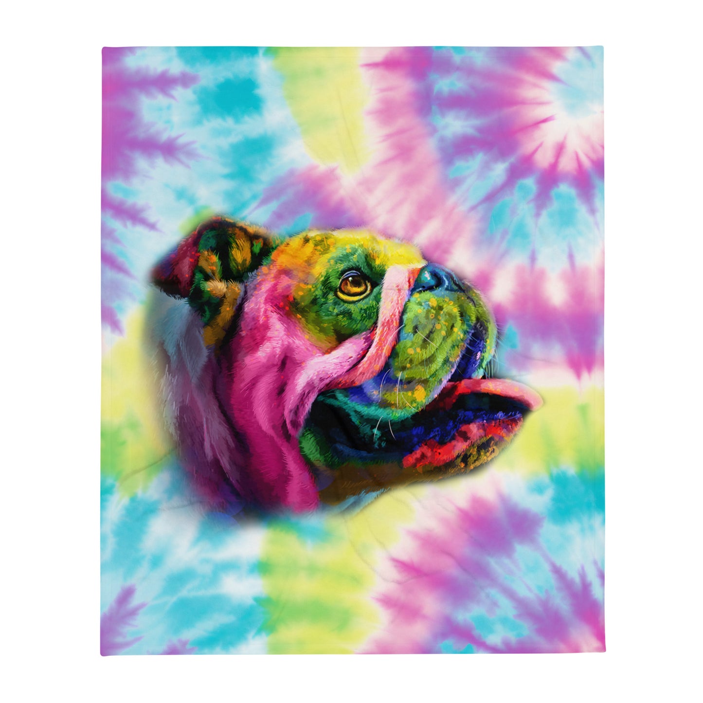Bull Dog Lover Hand Drawn Throw Blanket