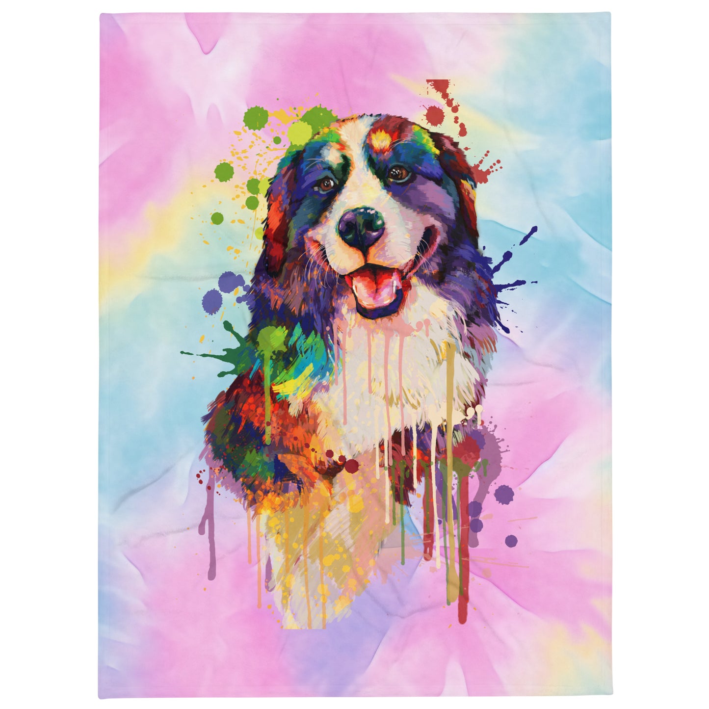 Bernese Mountain Dog Hand Drawn Throw Blanket
