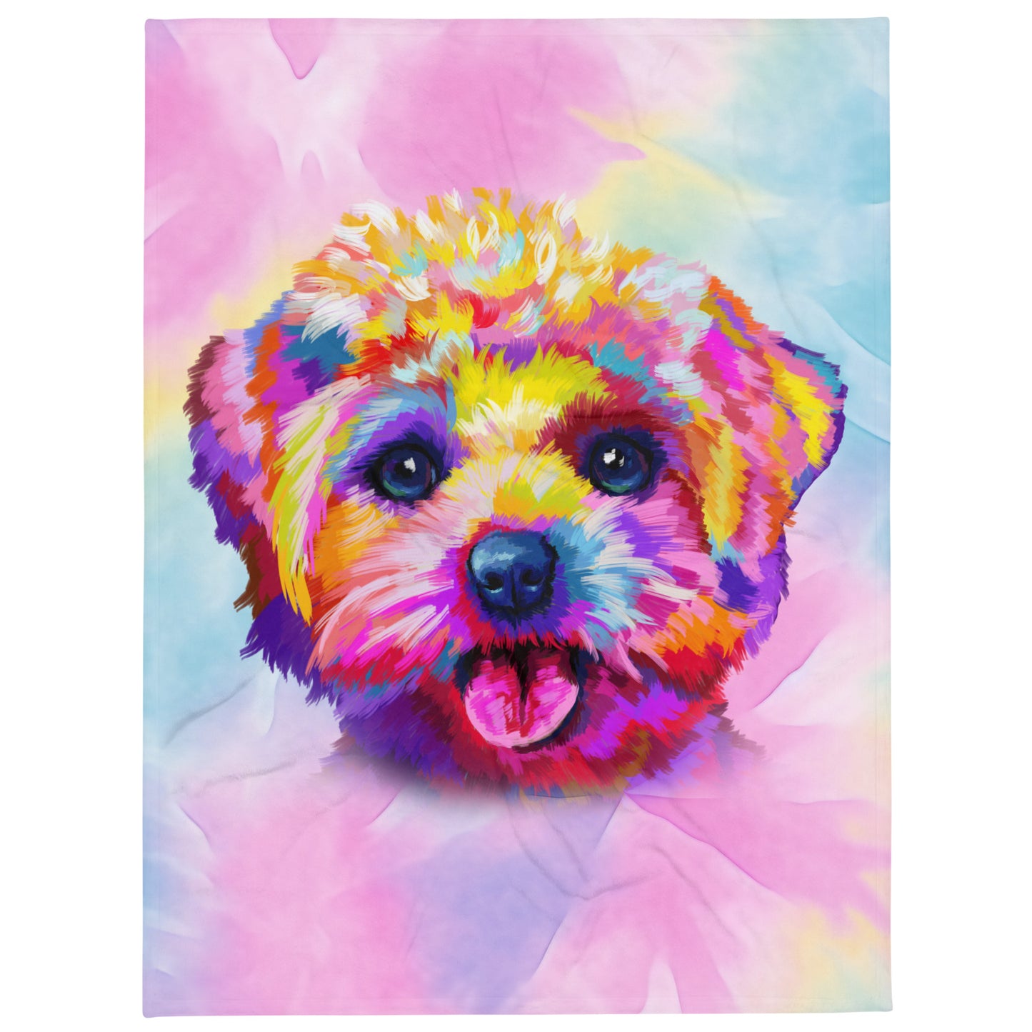 Bichon Frises Dog Hand Drawn Throw Blanket