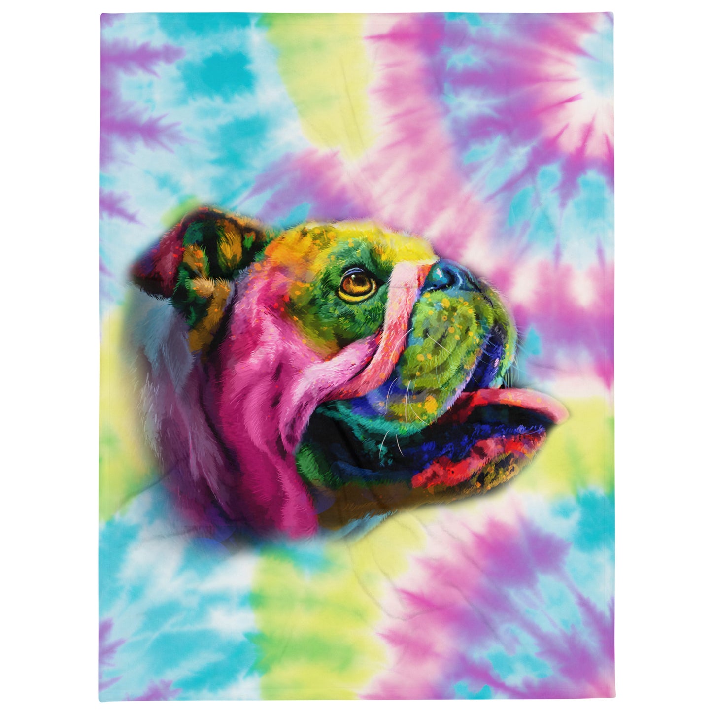 Bull Dog Lover Hand Drawn Throw Blanket