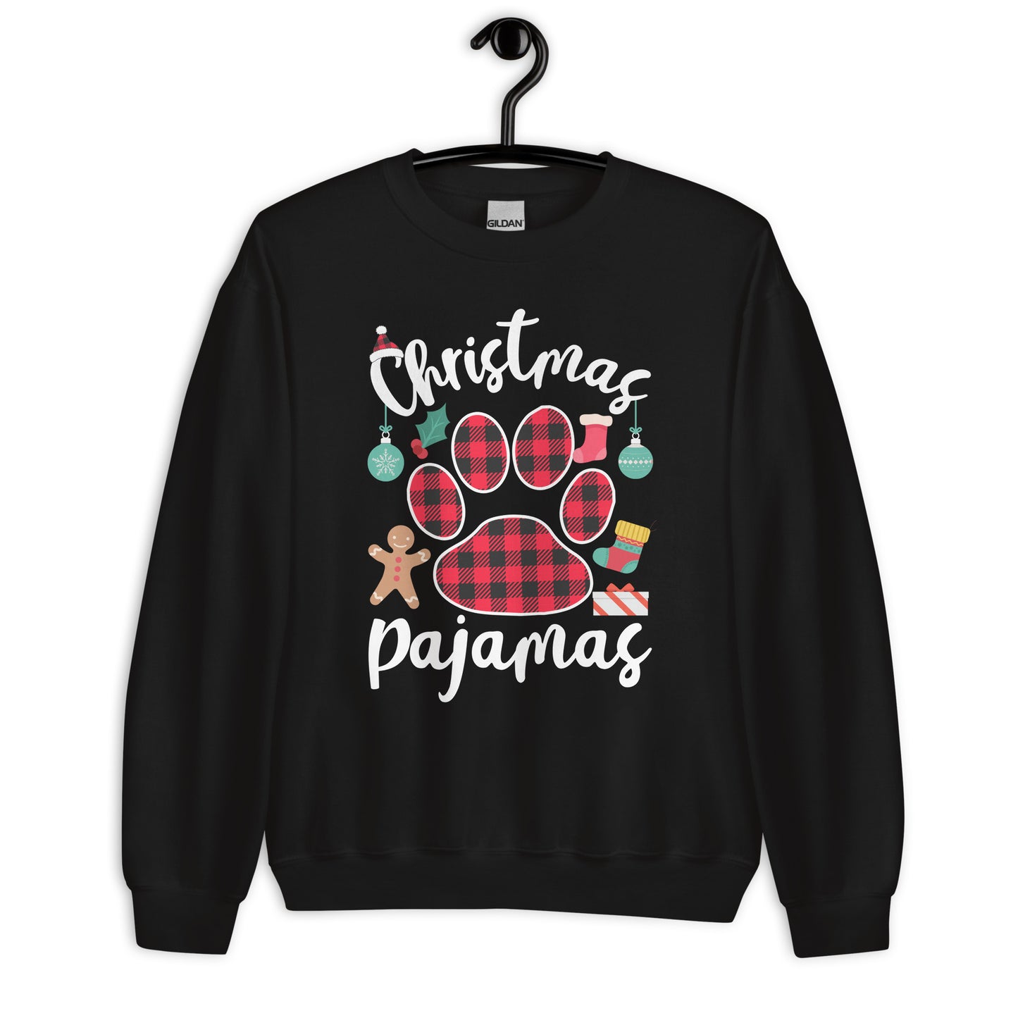 Christmas Pajama Paw Print Sweatshirt