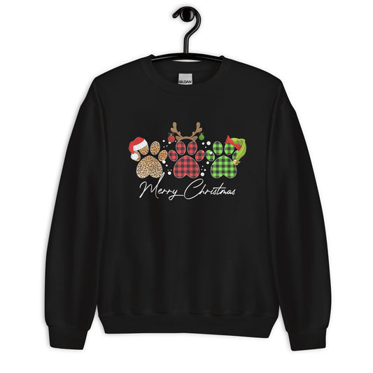 Merry Christmas Paw Prints Sweatshirt