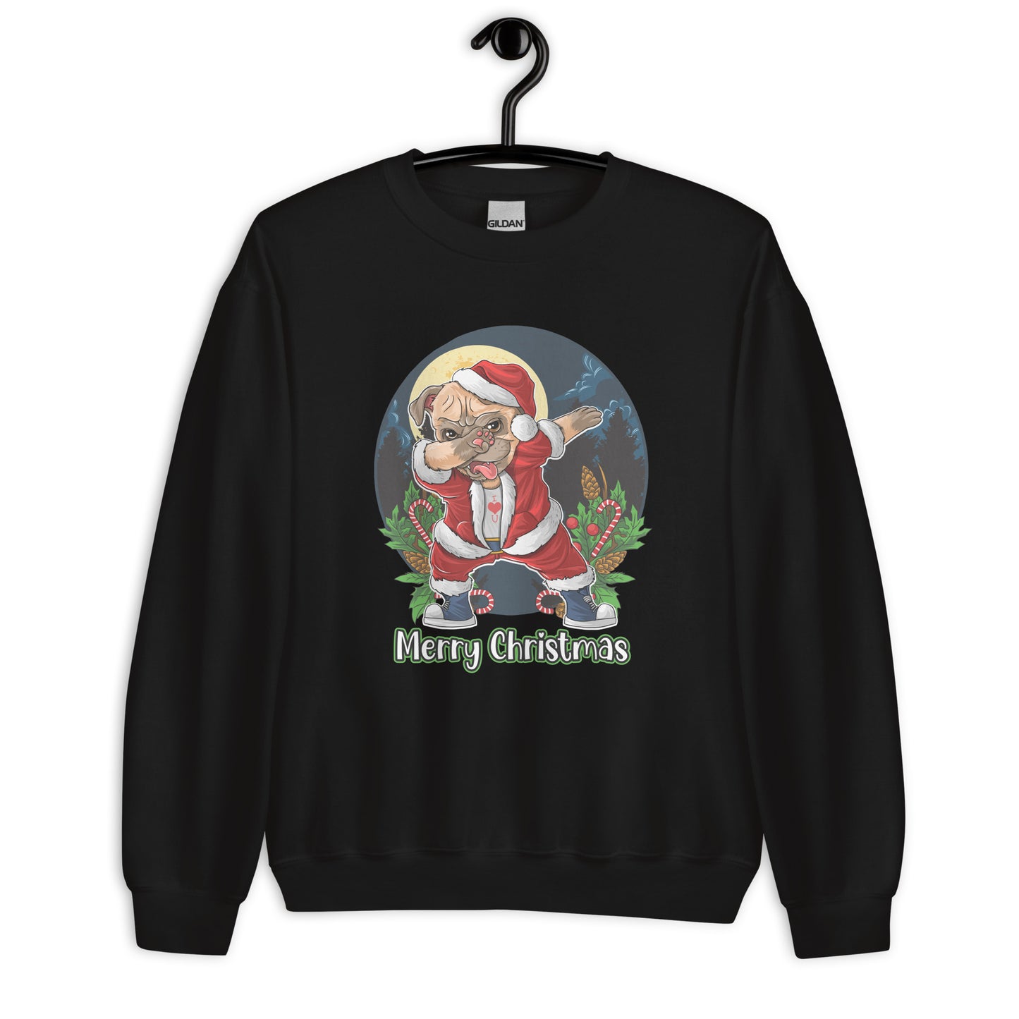 Dabbing Pug Santa Merry Christmas Sweatshirt
