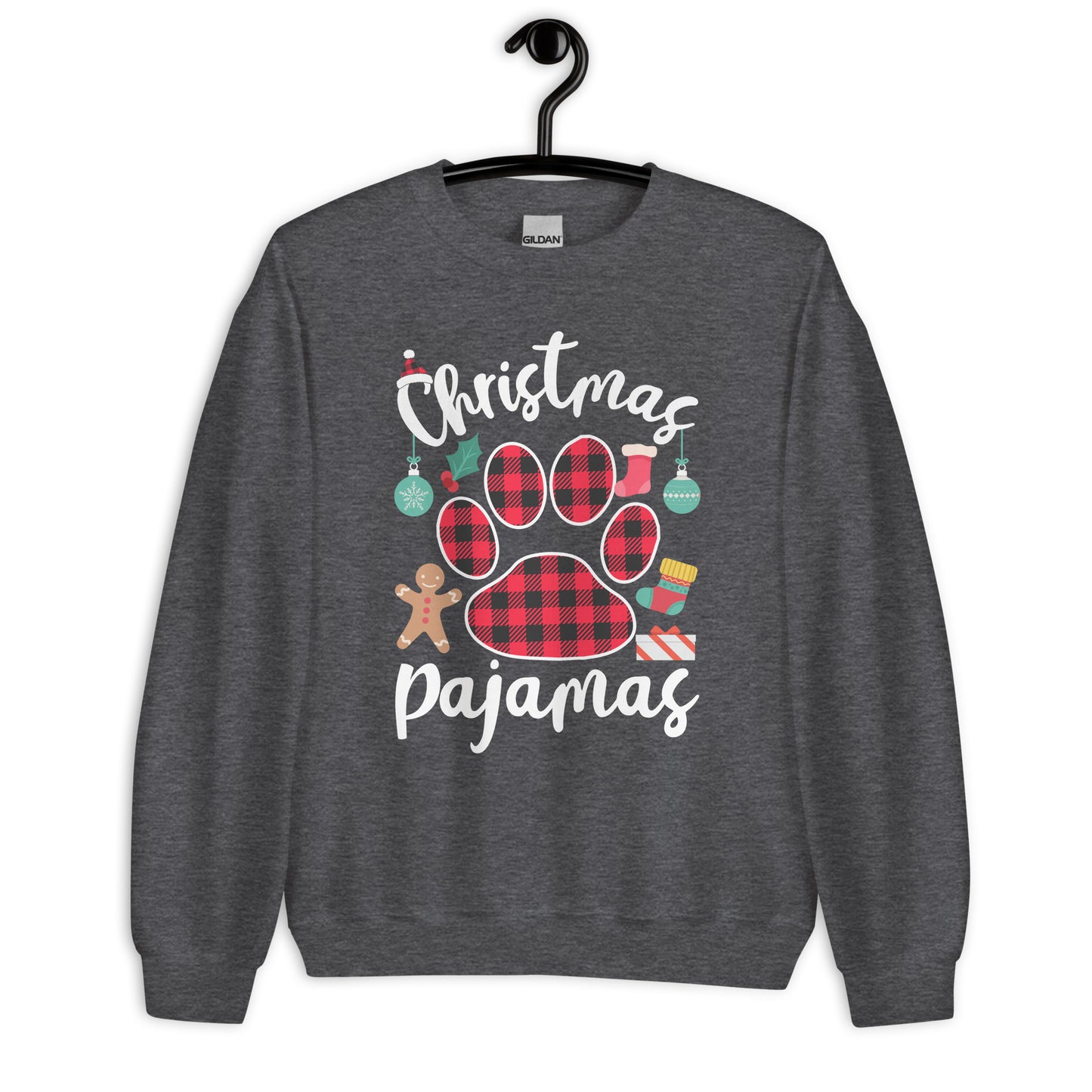 Christmas Pajama Paw Print Sweatshirt