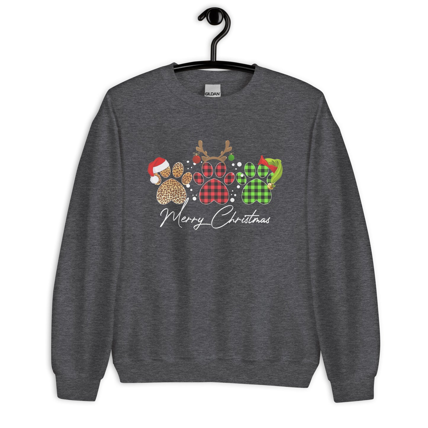 Merry Christmas Paw Prints Sweatshirt