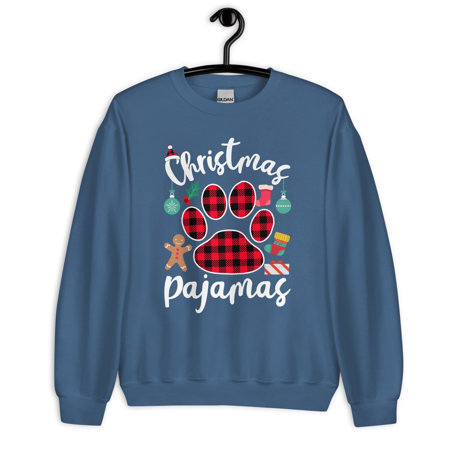 Christmas Pajama Paw Print Sweatshirt