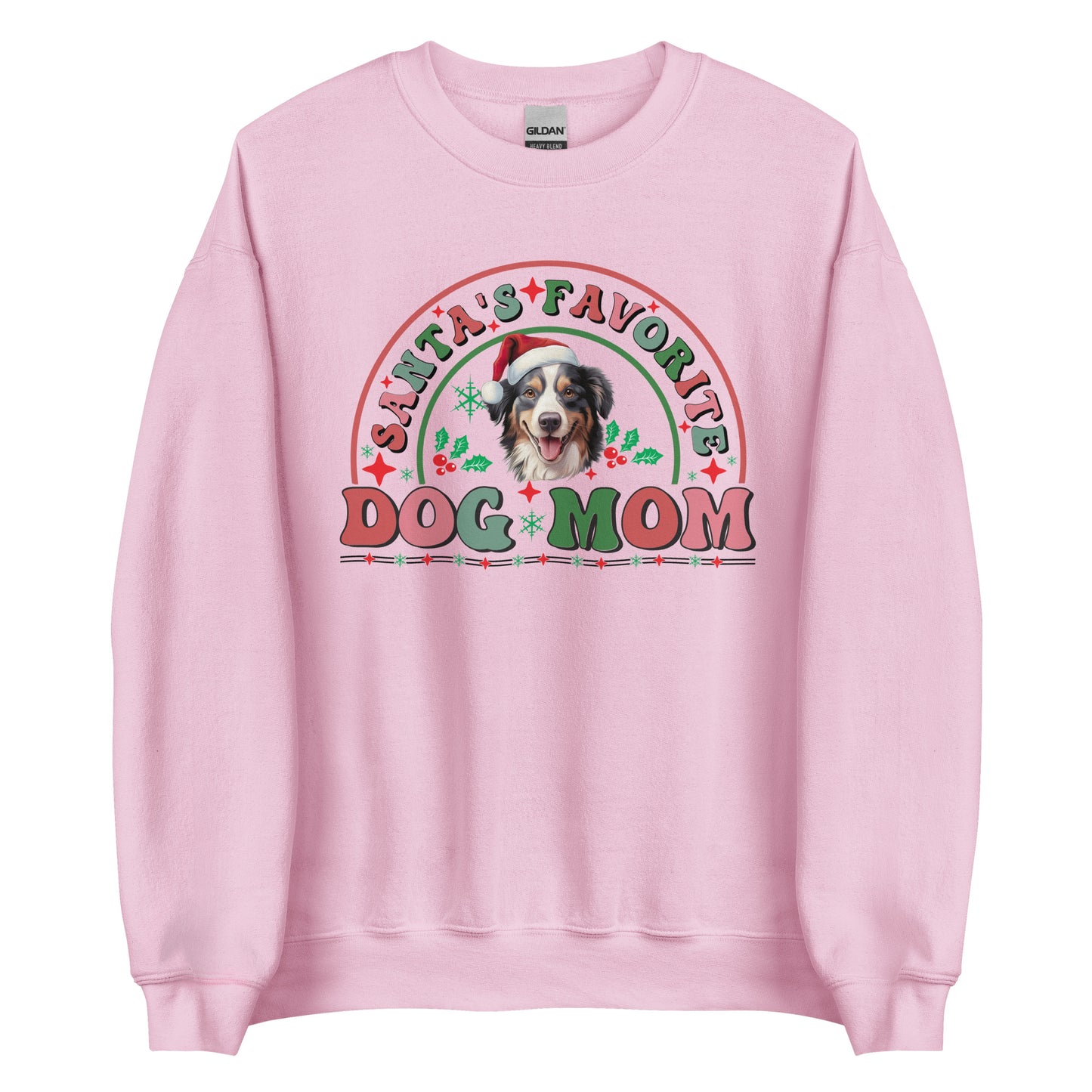 Santa's Favorite Australian Shepherd Dog Mom Christmas Sweatshirt