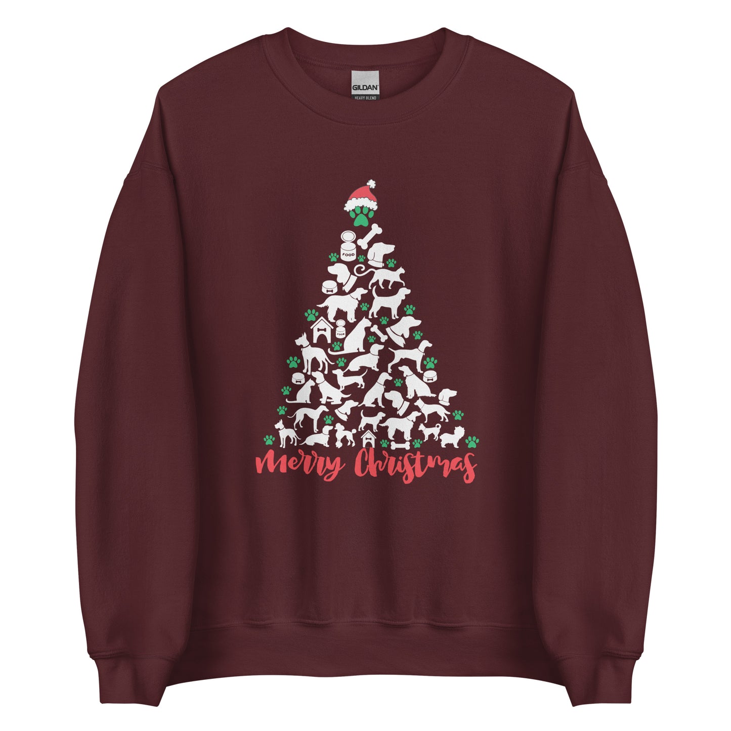 Paws Animals Christmas Tree Ugly Sweatshirt