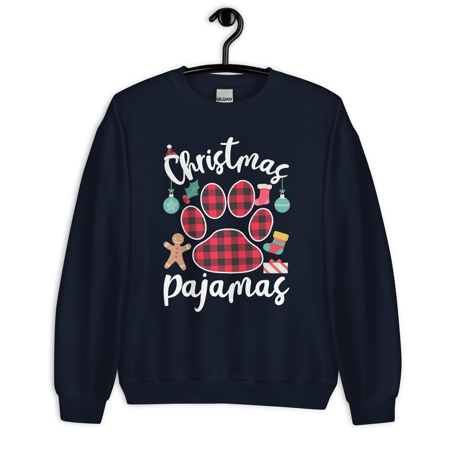 Christmas Pajama Paw Print Sweatshirt