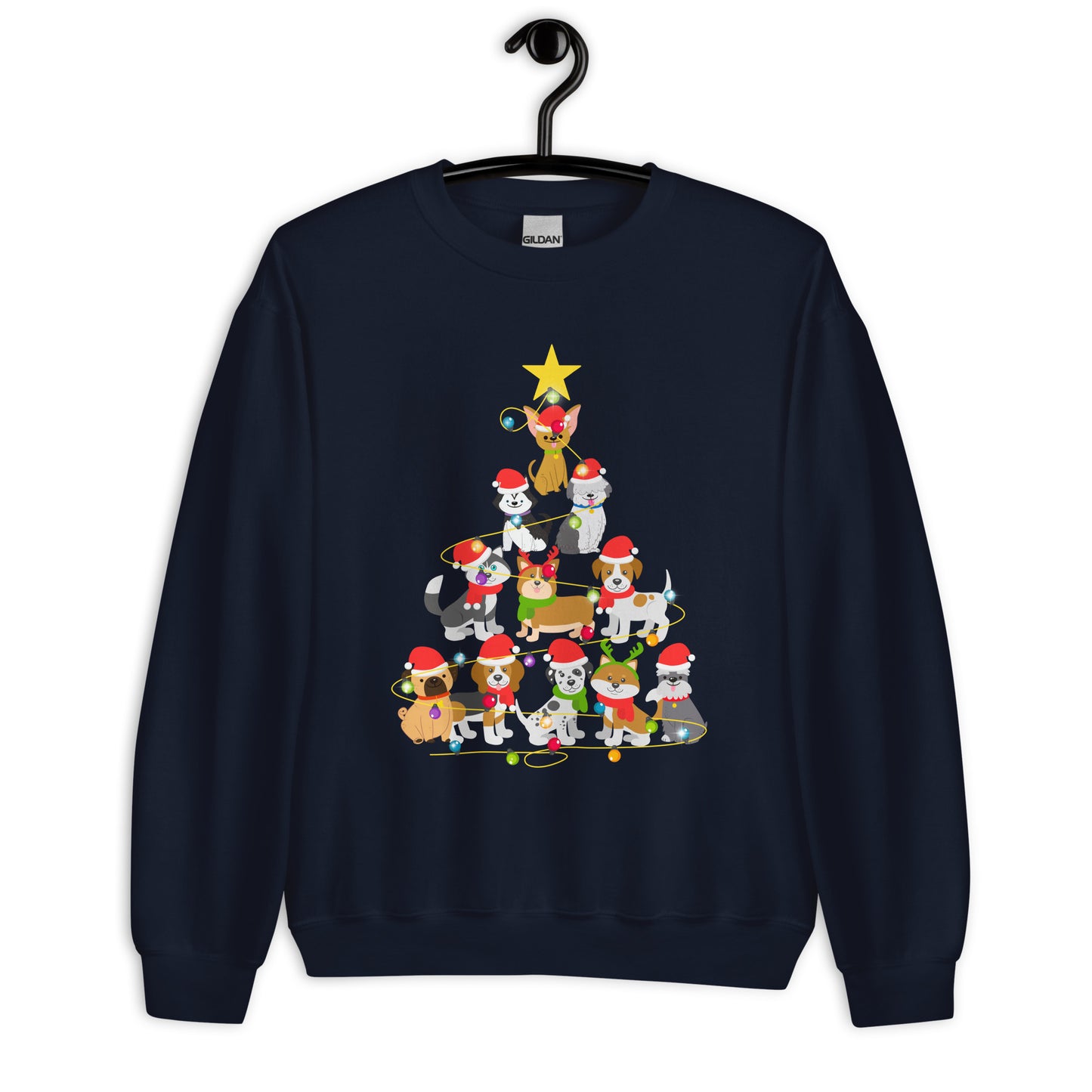 Christmas Tree for Dog Lovers Ugly Sweatshirt