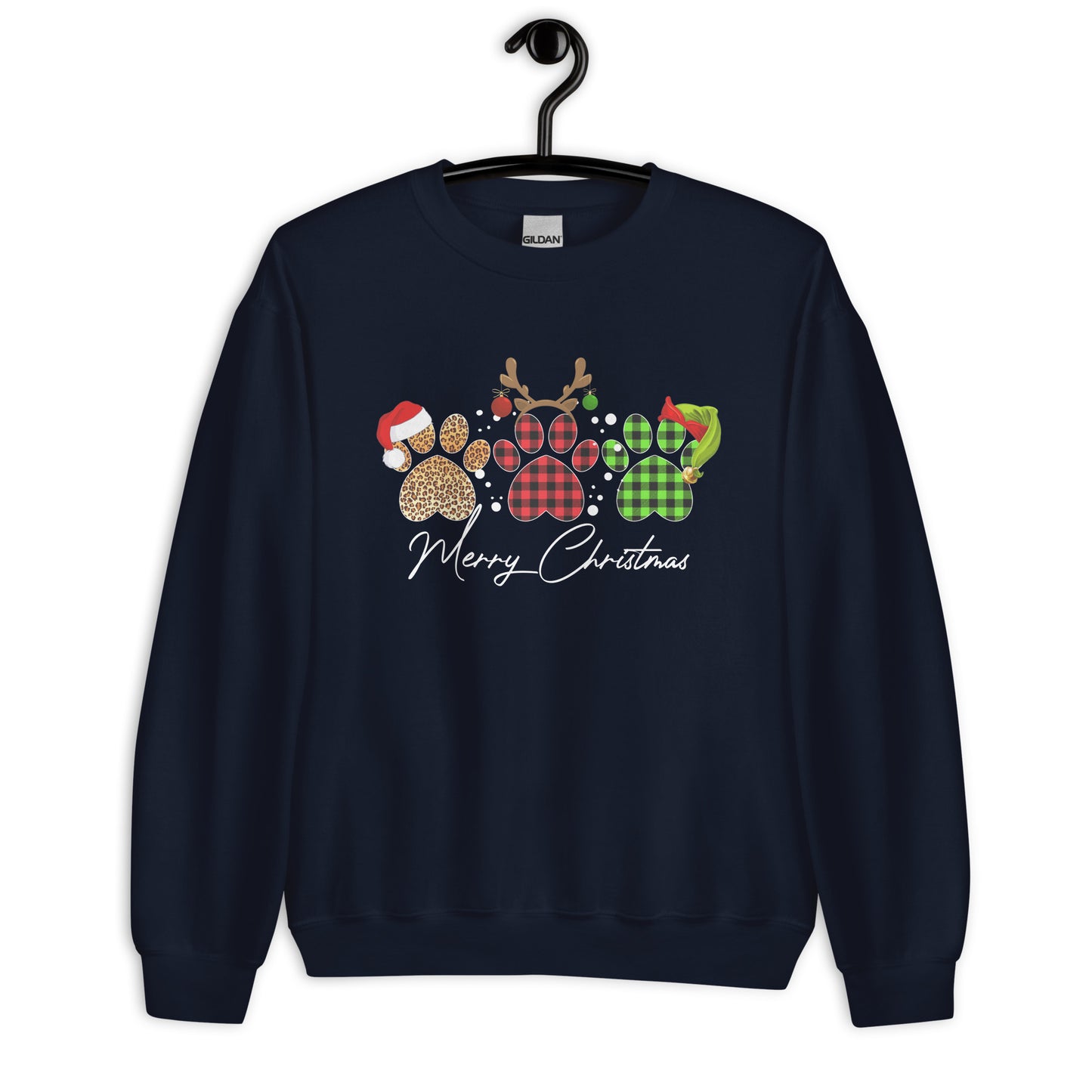 Merry Christmas Paw Prints Sweatshirt