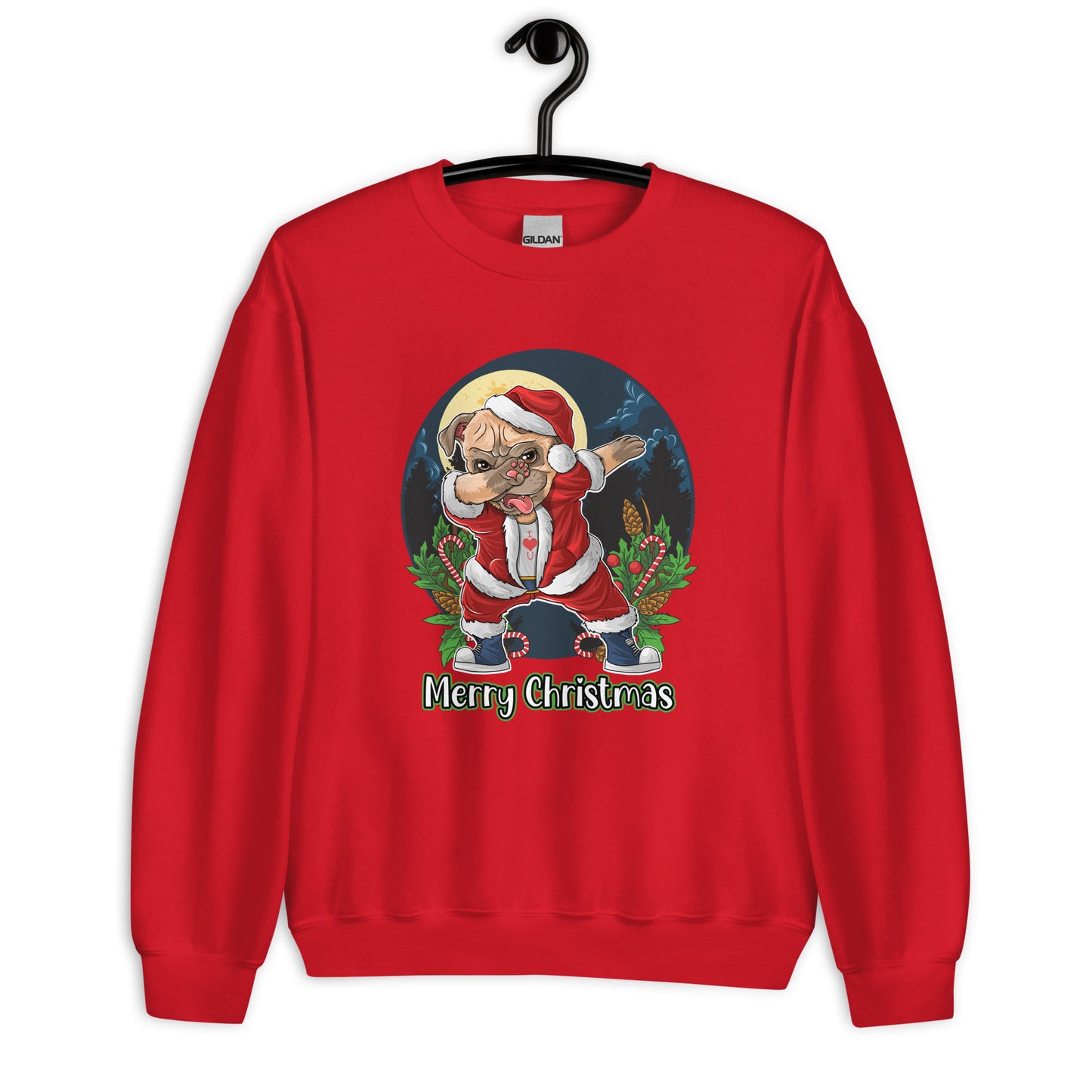 Dabbing Pug Santa Merry Christmas Sweatshirt