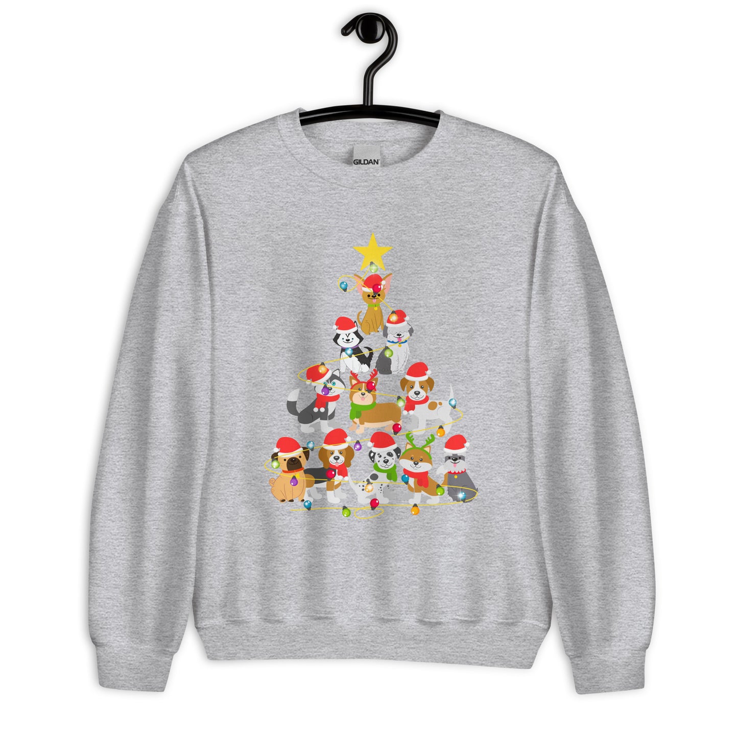 Christmas Tree for Dog Lovers Ugly Sweatshirt