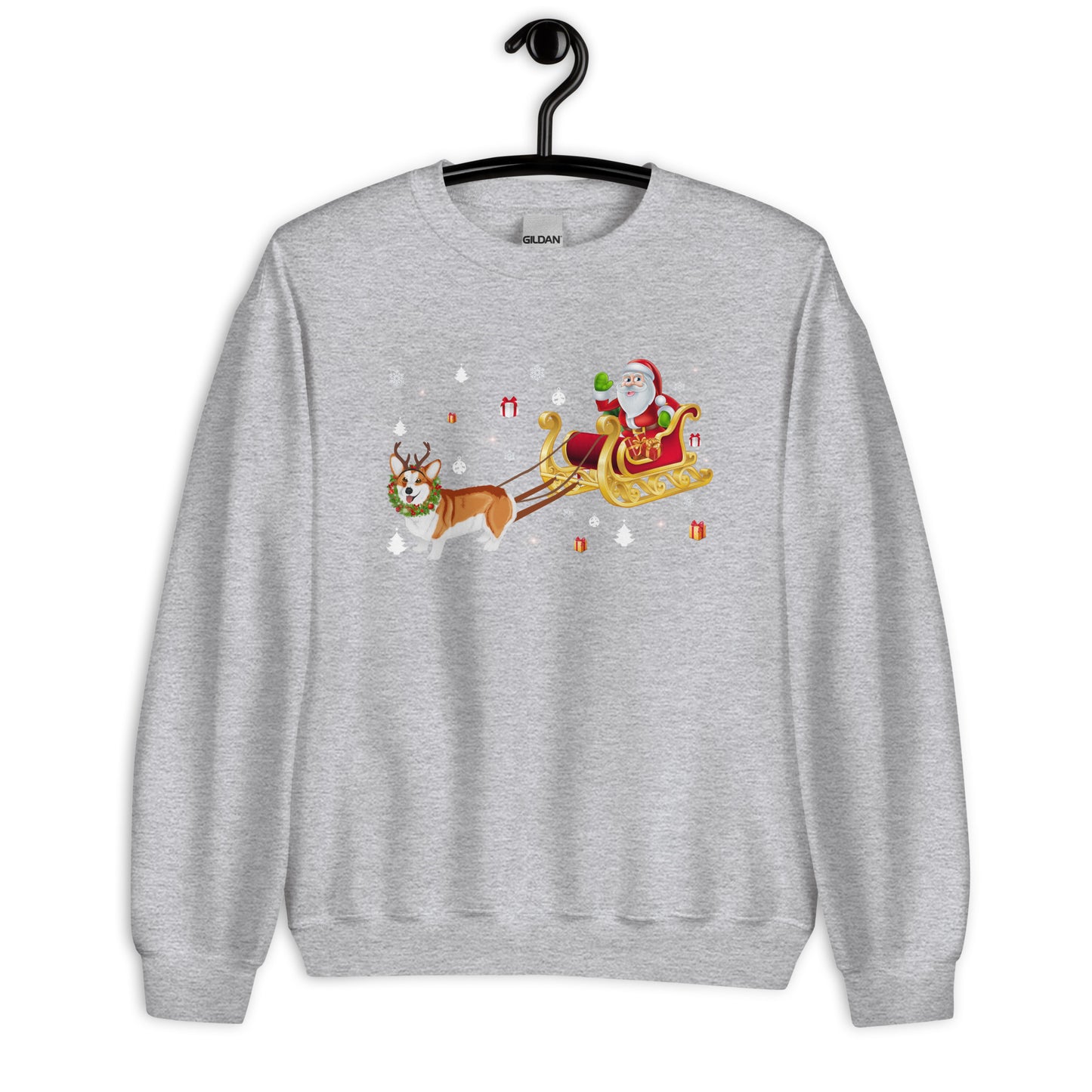 Corgi Christmas Sled Ugly Sweatshirt
