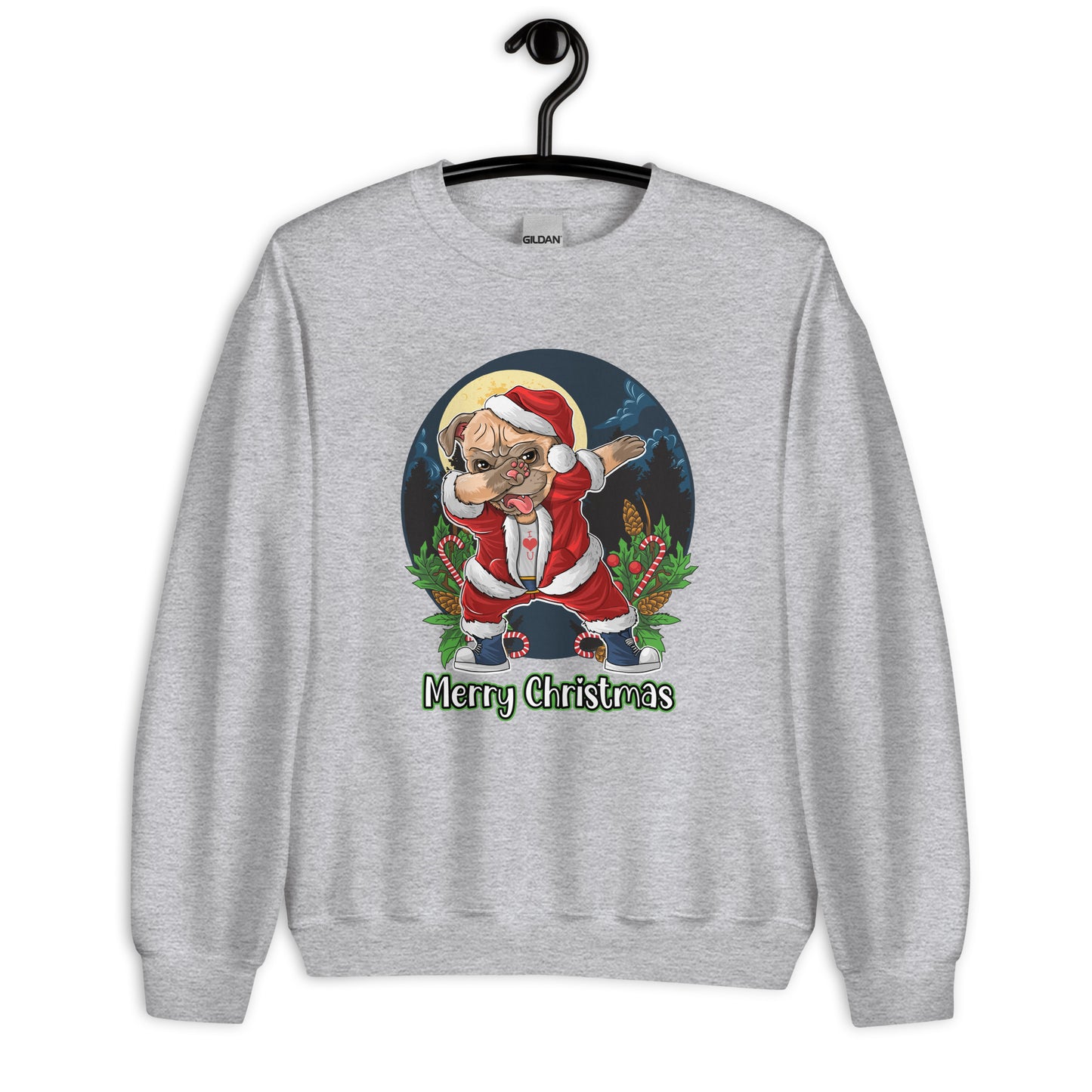 Dabbing Pug Santa Merry Christmas Sweatshirt