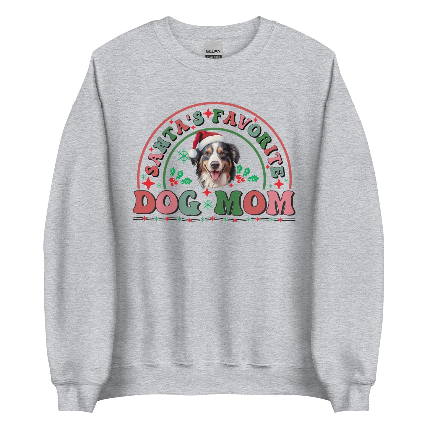 Santa's Favorite Australian Shepherd Dog Mom Christmas Sweatshirt