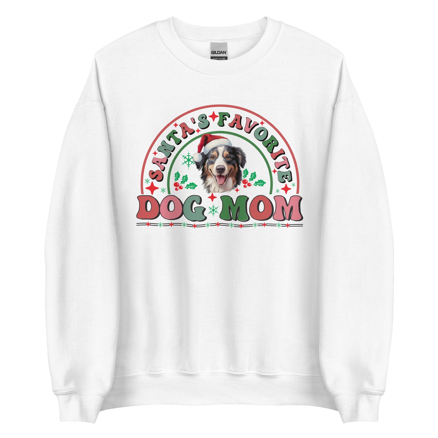 Santa's Favorite Australian Shepherd Dog Mom Christmas Sweatshirt