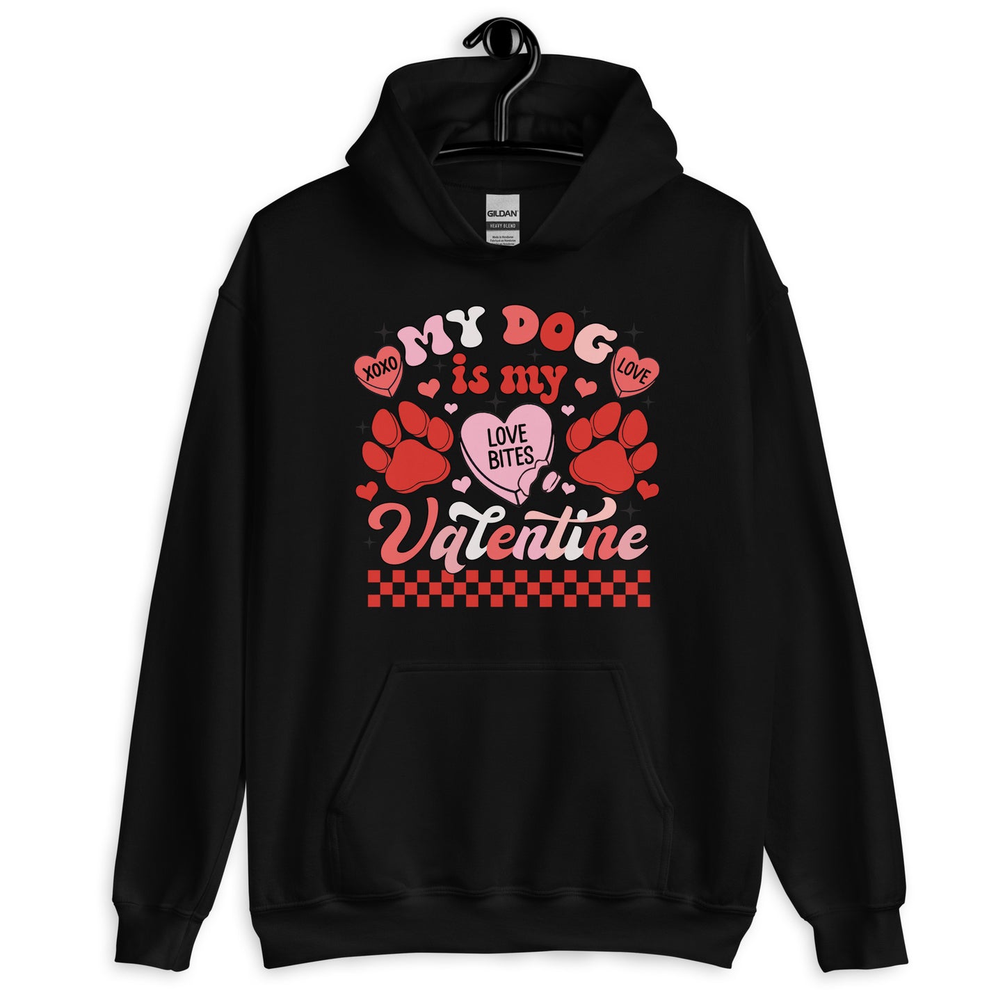 My Dog is My Valentine Love Bites Unisex Hoodie