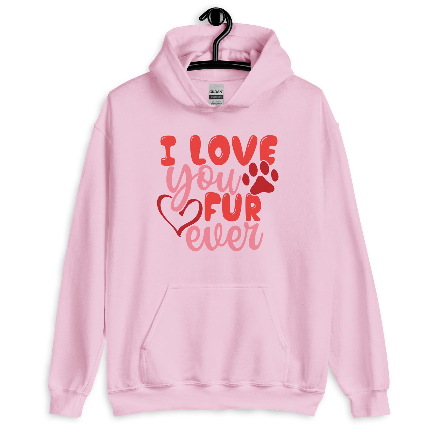 I Luv You Fur Ever Valentine's Day Unisex Hoodie