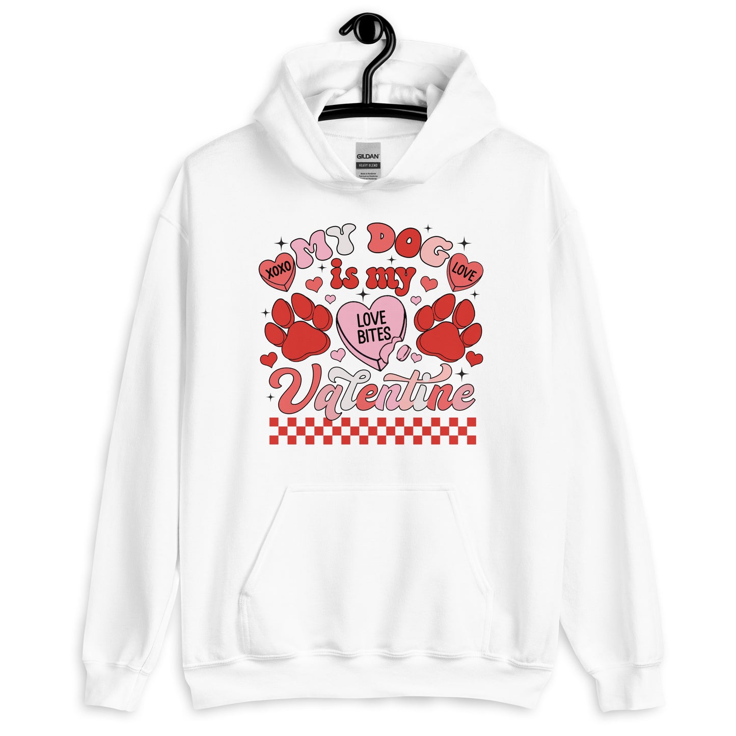 My Dog is My Valentine Love Bites Unisex Hoodie